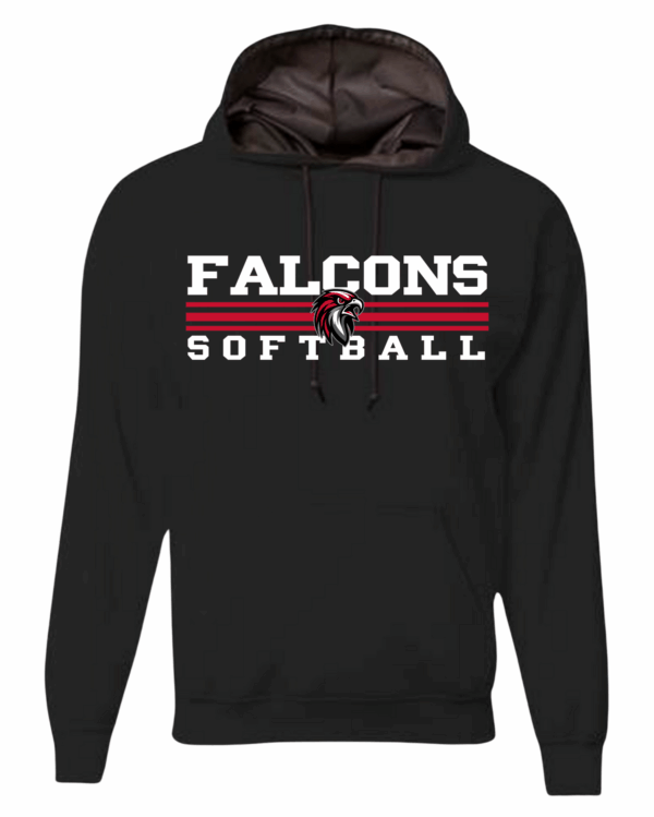 Hoodie - Softball Falcons 3 Stripes - Image 8