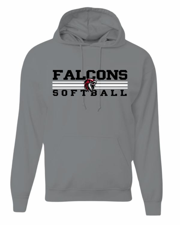 Hoodie - Softball Falcons 3 Stripes - Image 5