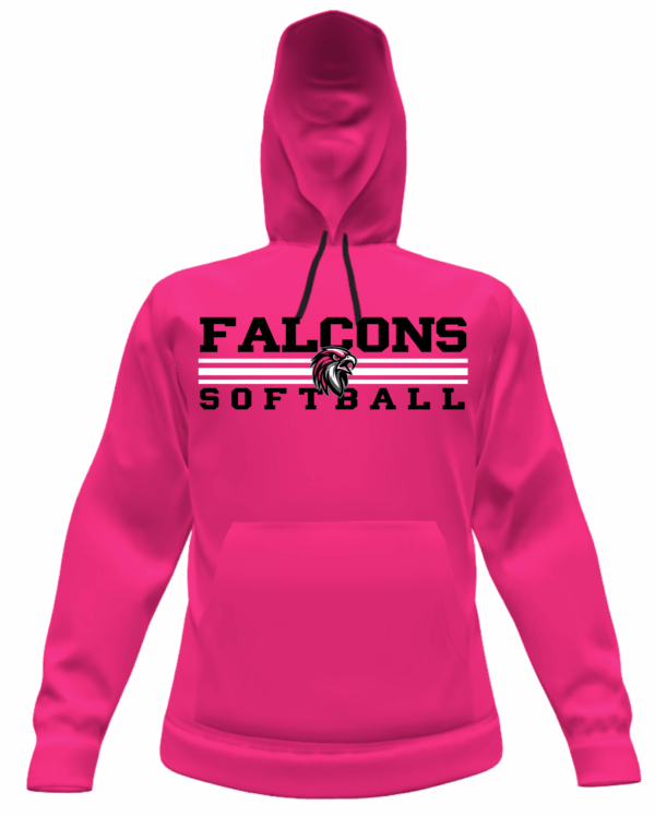 Hoodie - Softball Falcons 3 Stripes - Image 4