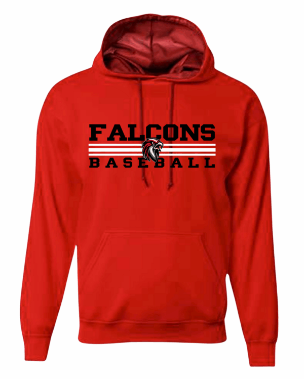 Hoodie - Baseball Falcons 3 Stripes - Image 3