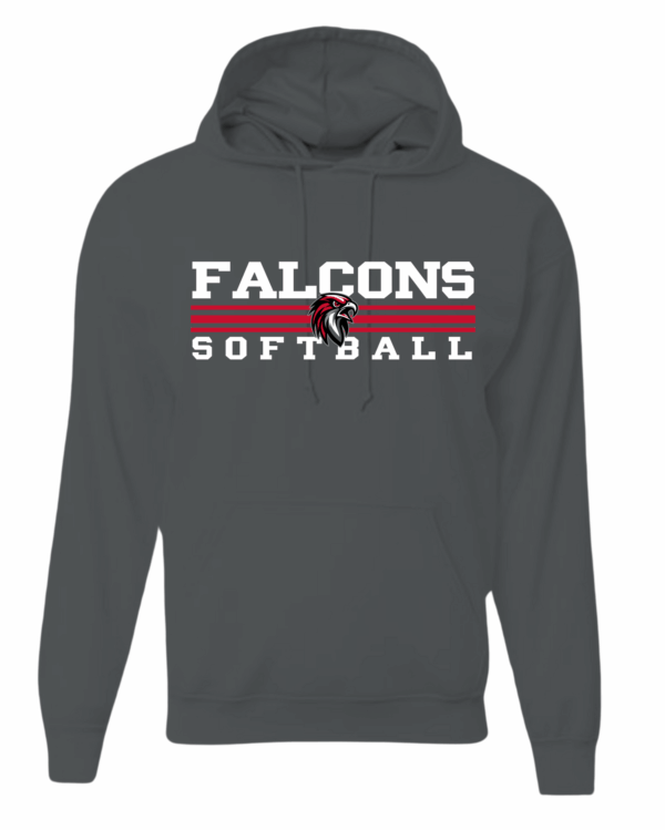 Hoodie - Softball Falcons 3 Stripes - Image 3