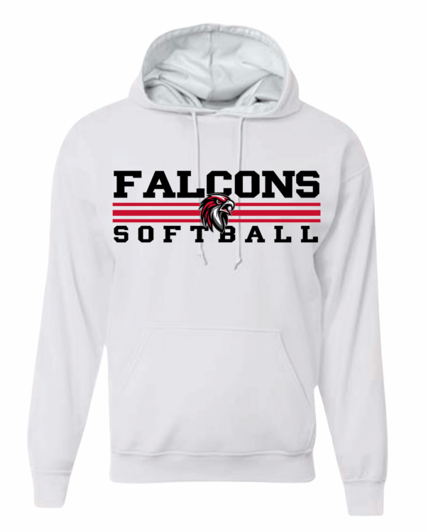 Hoodie - Softball Falcons 3 Stripes - Image 2