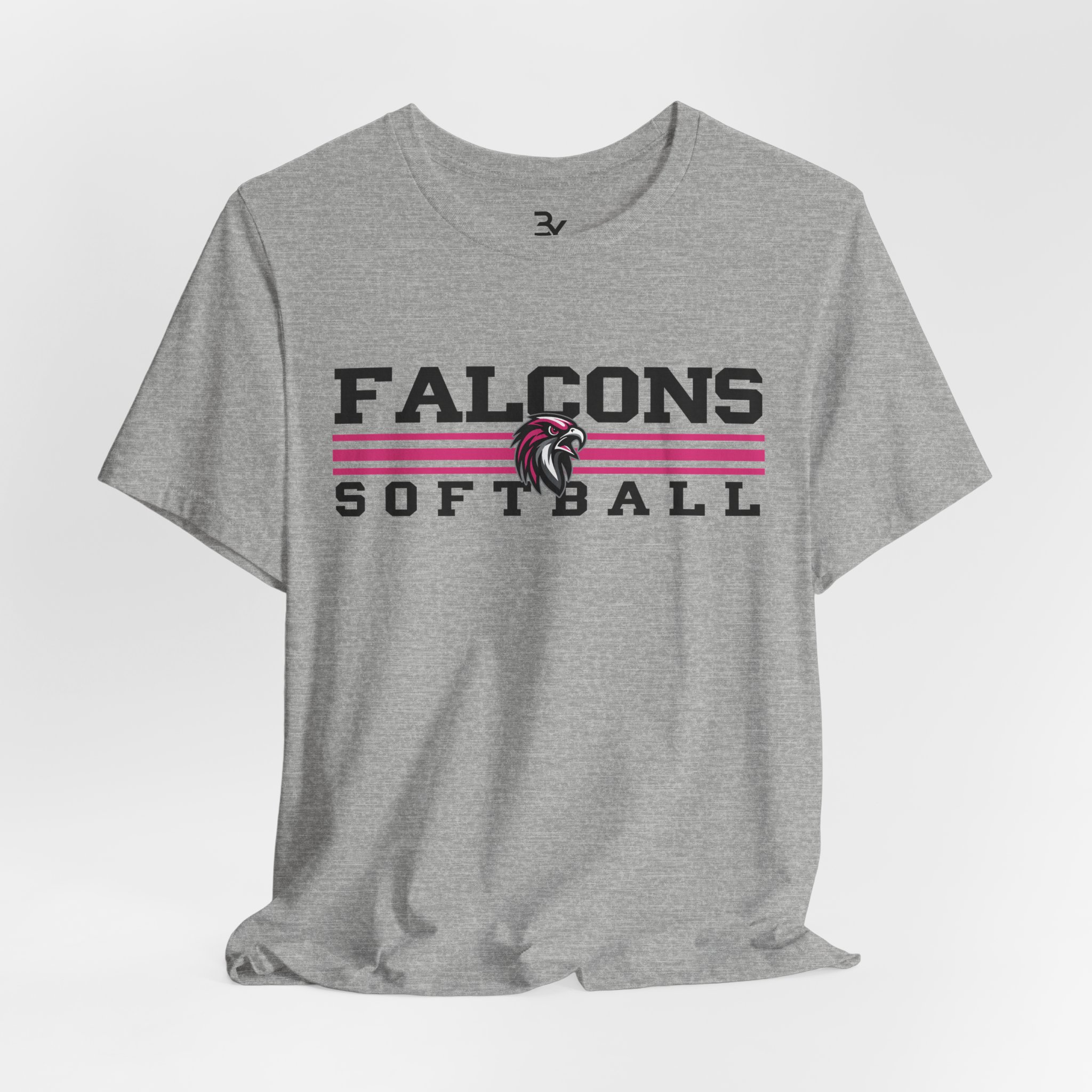 Adult Cotton Tee: Classic Lines Softball (Pink) - Image 7