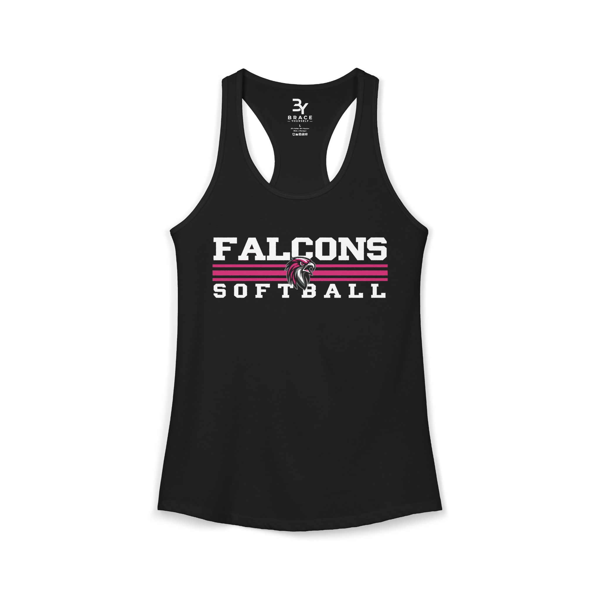 Women's Premium Racerback: Classic Lines Softball (Pink) - Image 5