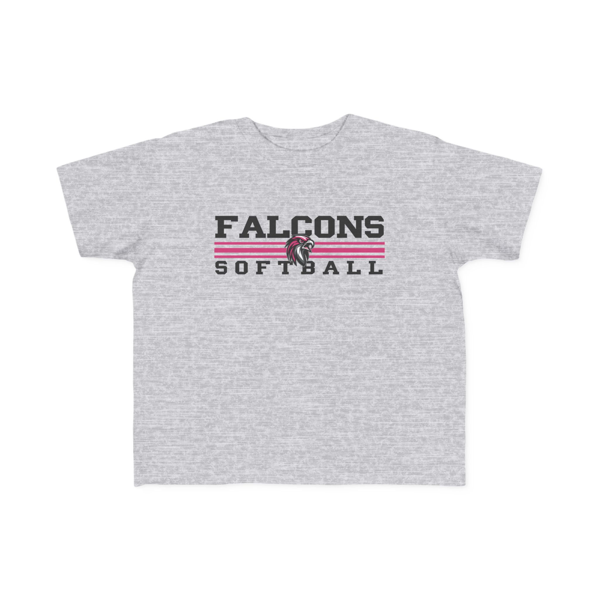Toddler Cotton Tee: Classic Lines Softball (Pink) - Image 4