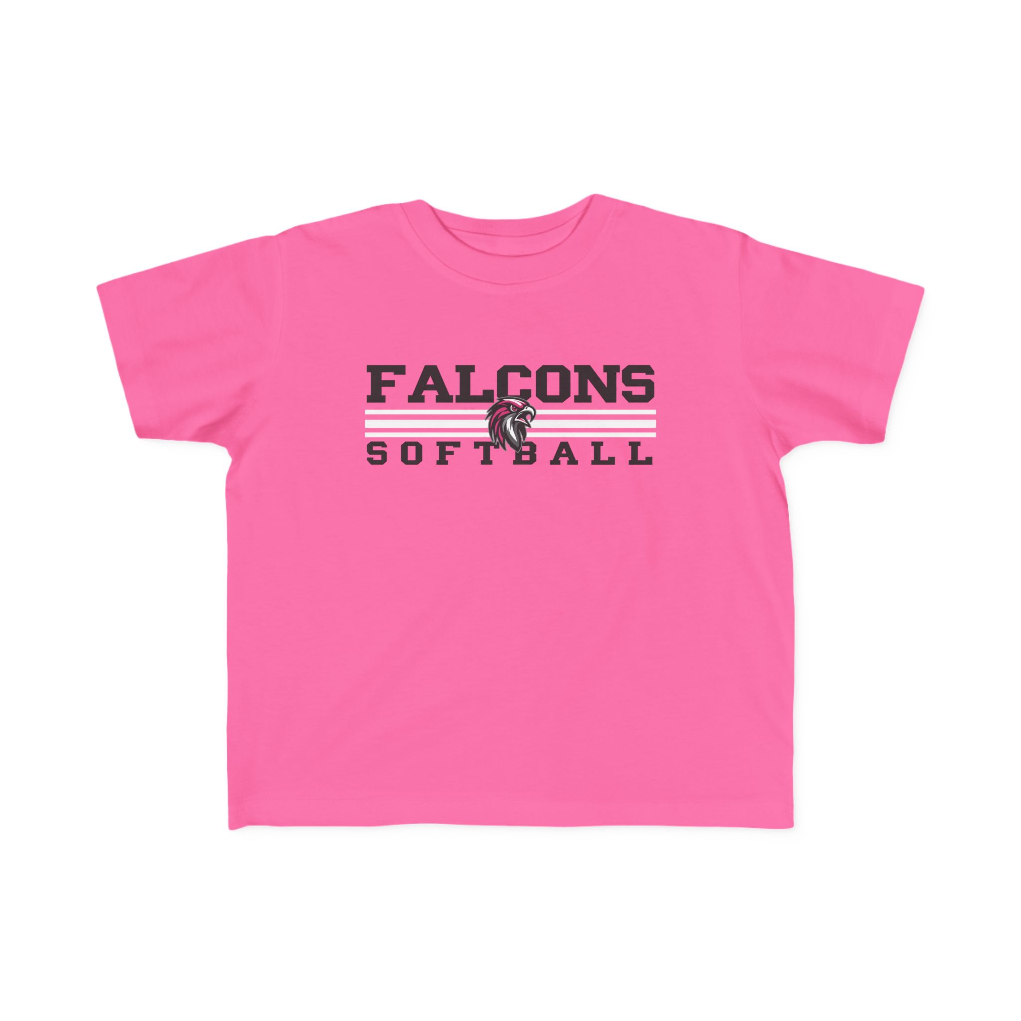 Toddler Cotton Tee: Classic Lines Softball (Pink) - Image 8