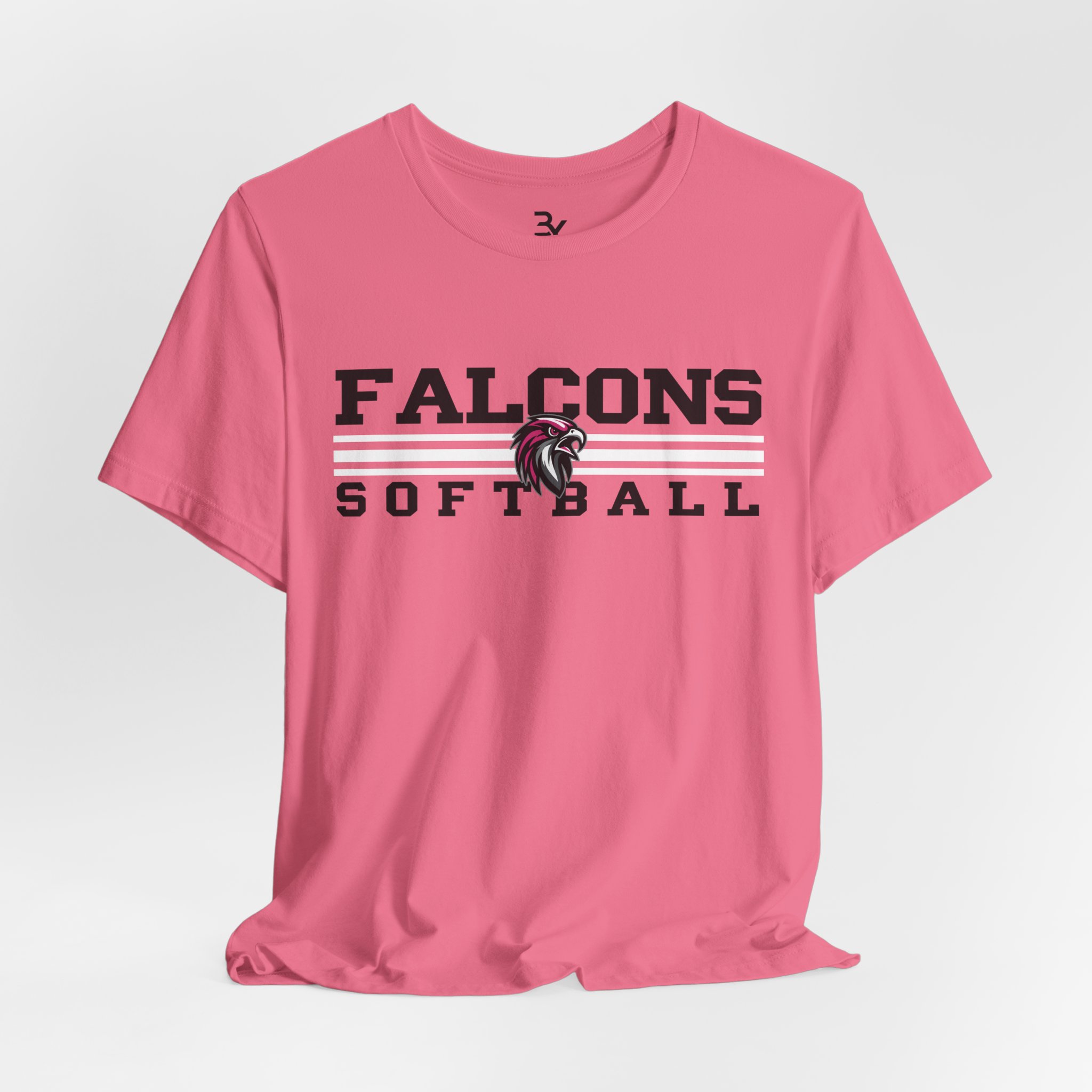 Adult Cotton Tee: Classic Lines Softball (Pink) - Image 9