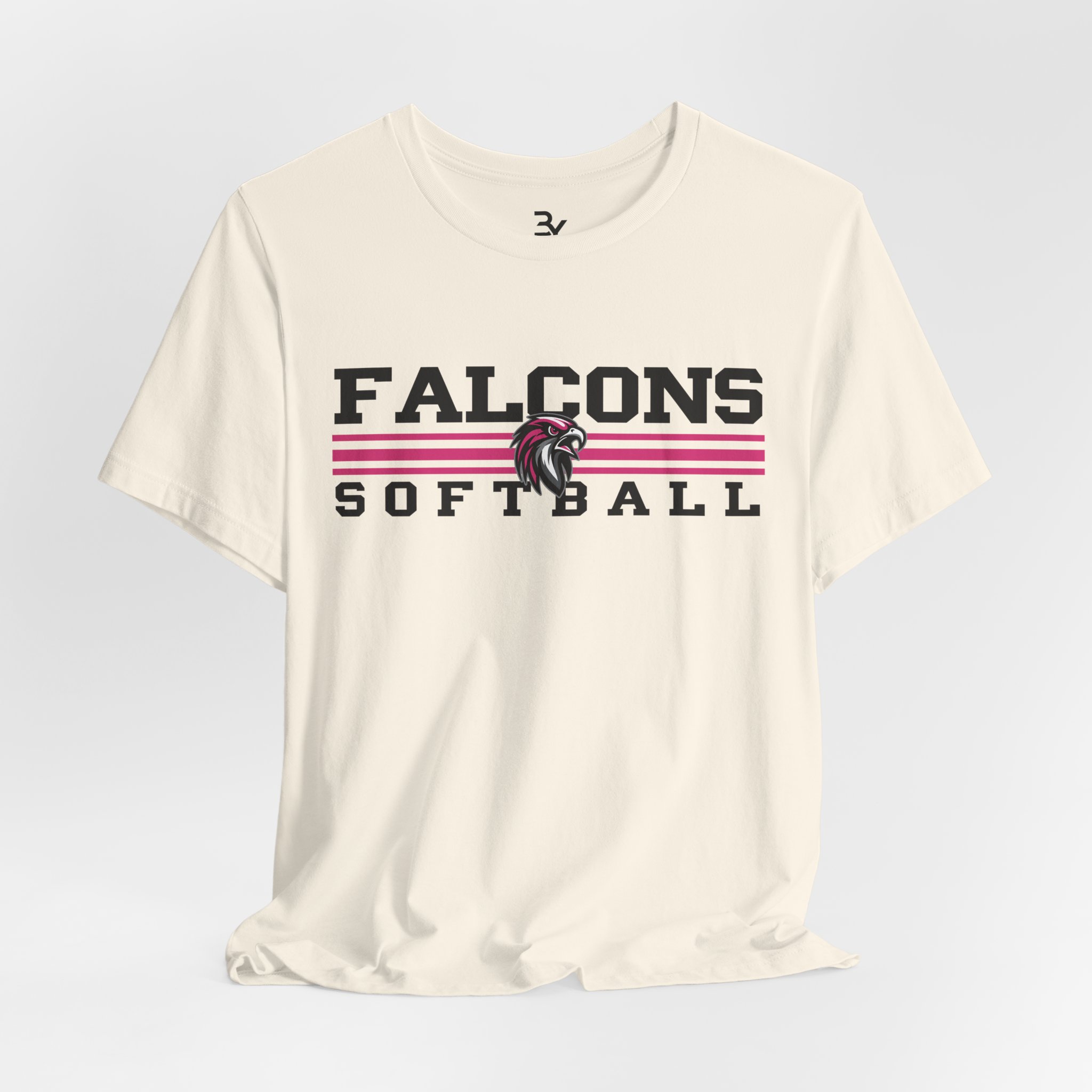 Adult Cotton Tee: Classic Lines Softball (Pink) - Image 4