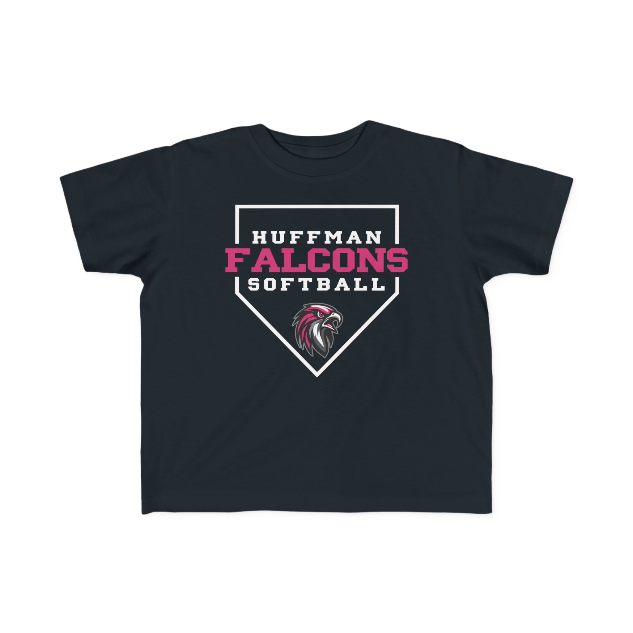 Toddler Cotton Tee: Home Plate Softball (Pink) - Image 6
