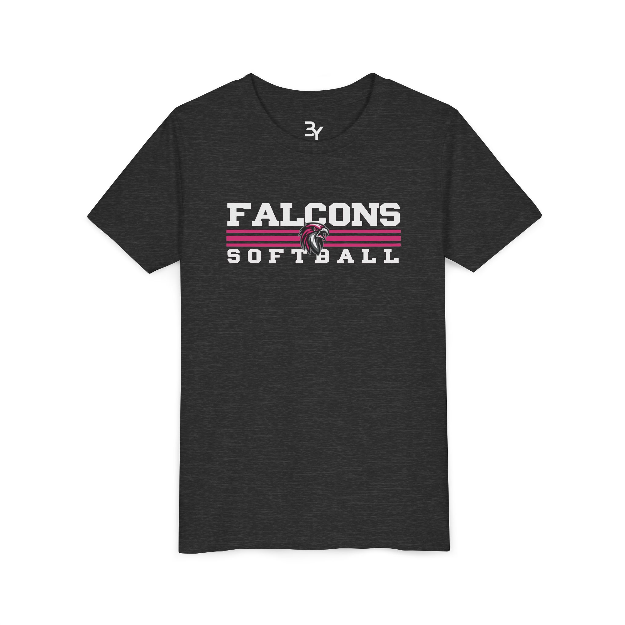 Youth Cotton Tee: Classic Lines Softball (Pink) - Image 8