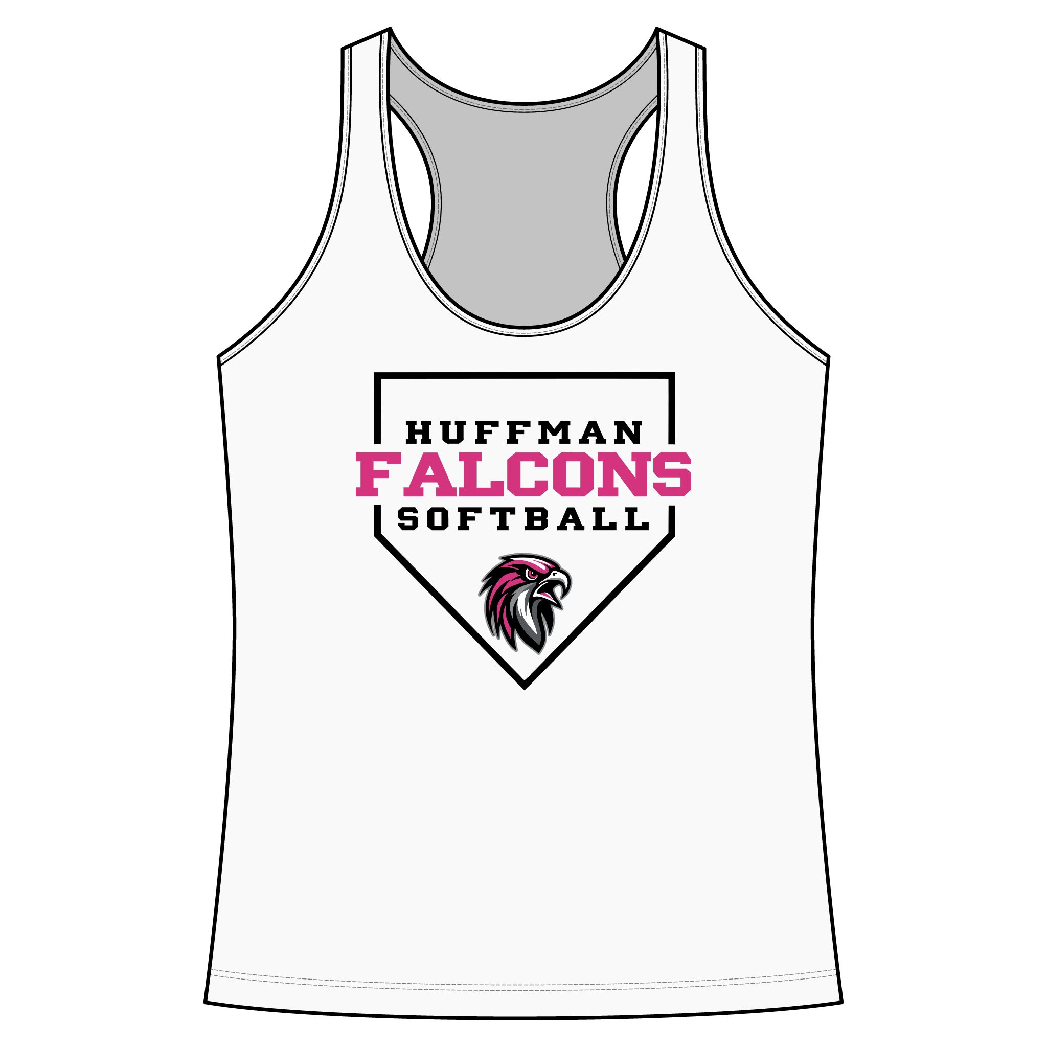 Women's Performance Racerback: Home Plate Softball (Pink) - Image 3