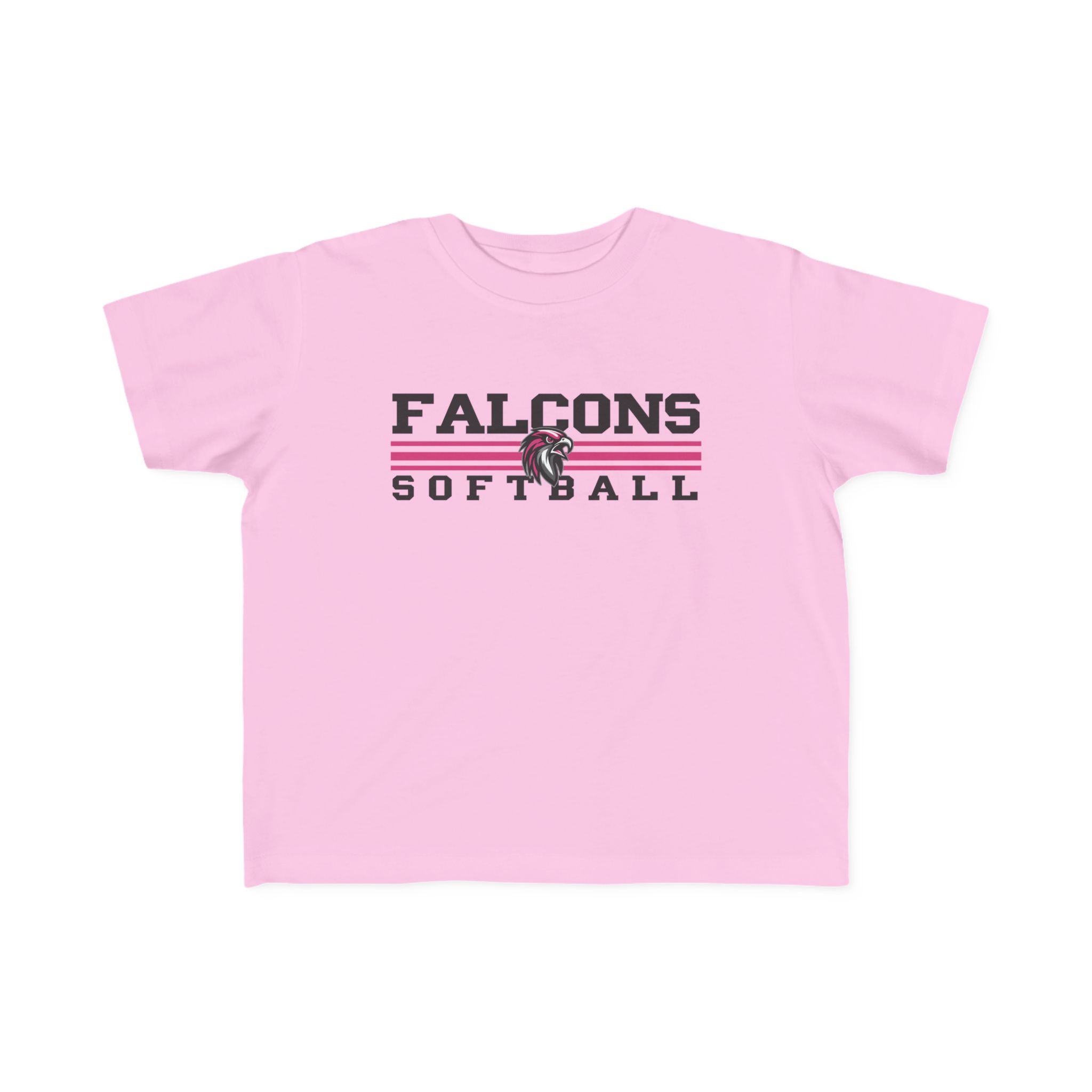 Toddler Cotton Tee: Classic Lines Softball (Pink) - Image 7