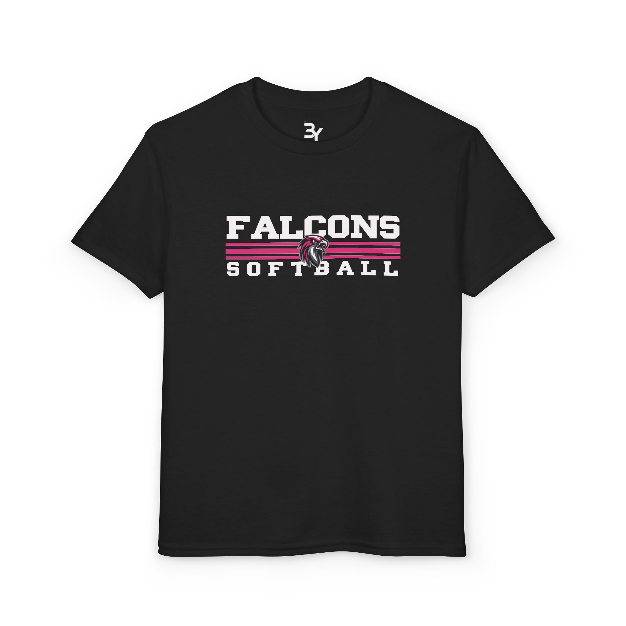 Youth Premium Tee: Classic Lines Softball (Pink) - Image 5