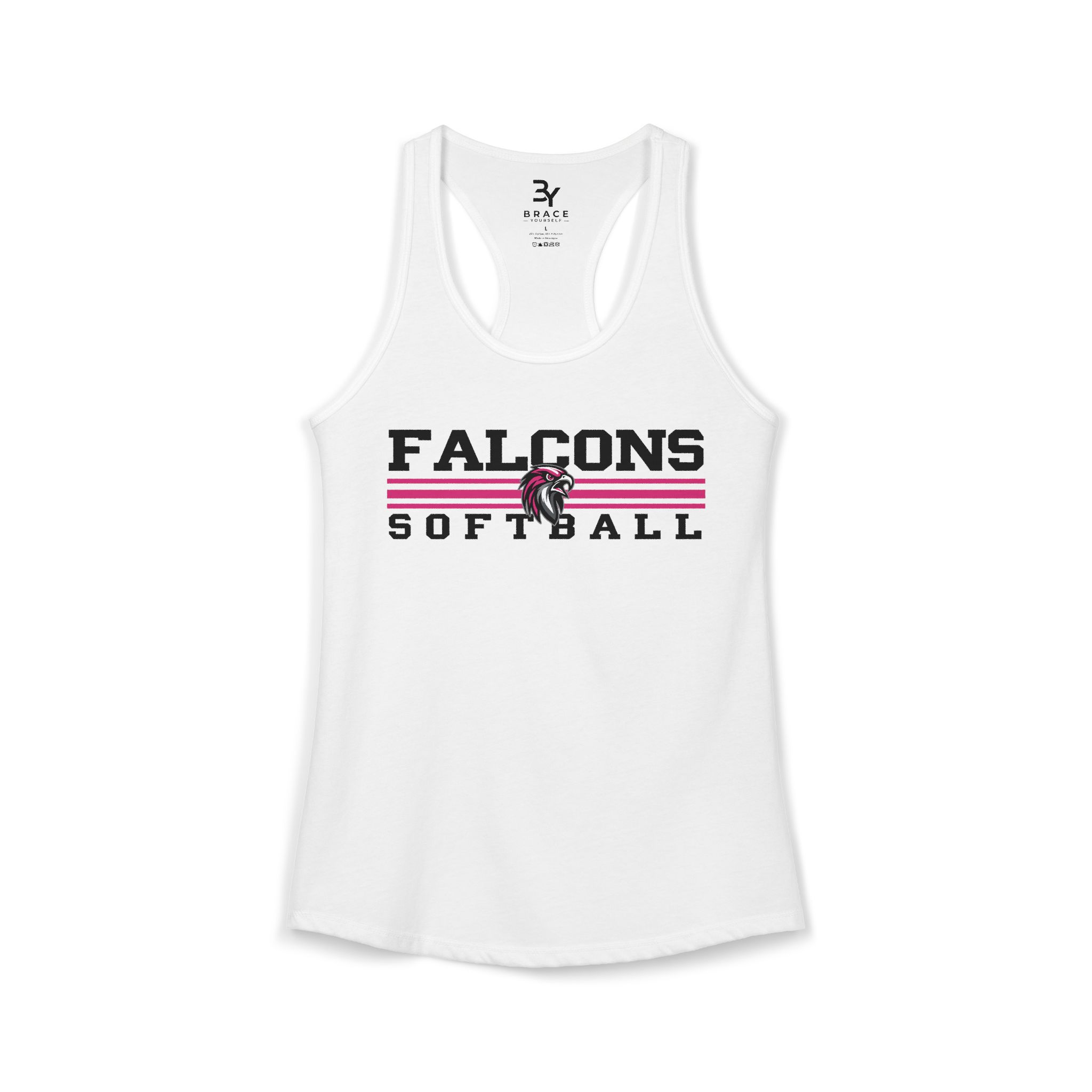 Women's Premium Racerback: Classic Lines Softball (Pink) - Image 3