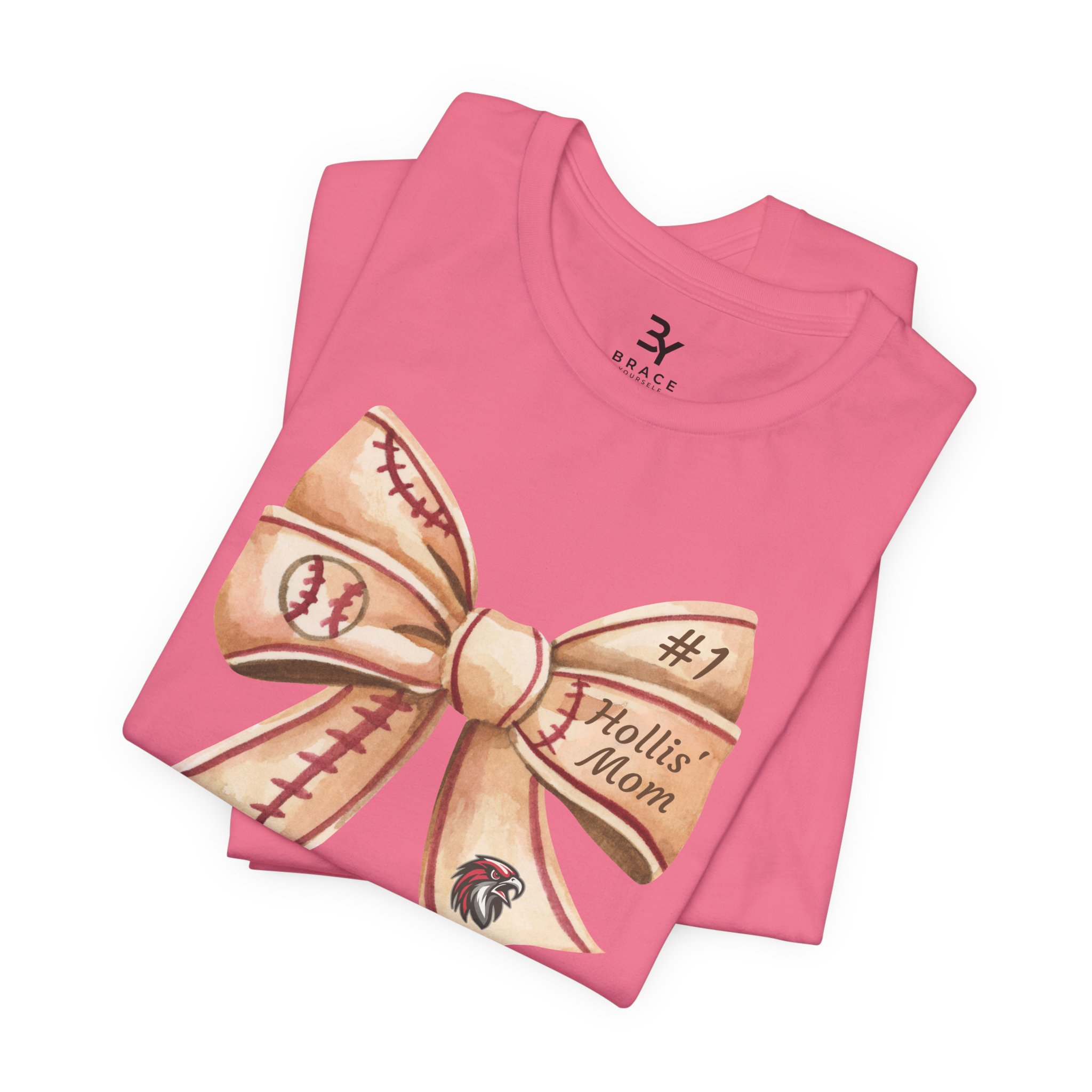 Personalized Baseball Bow Cotton Tee - Image 21
