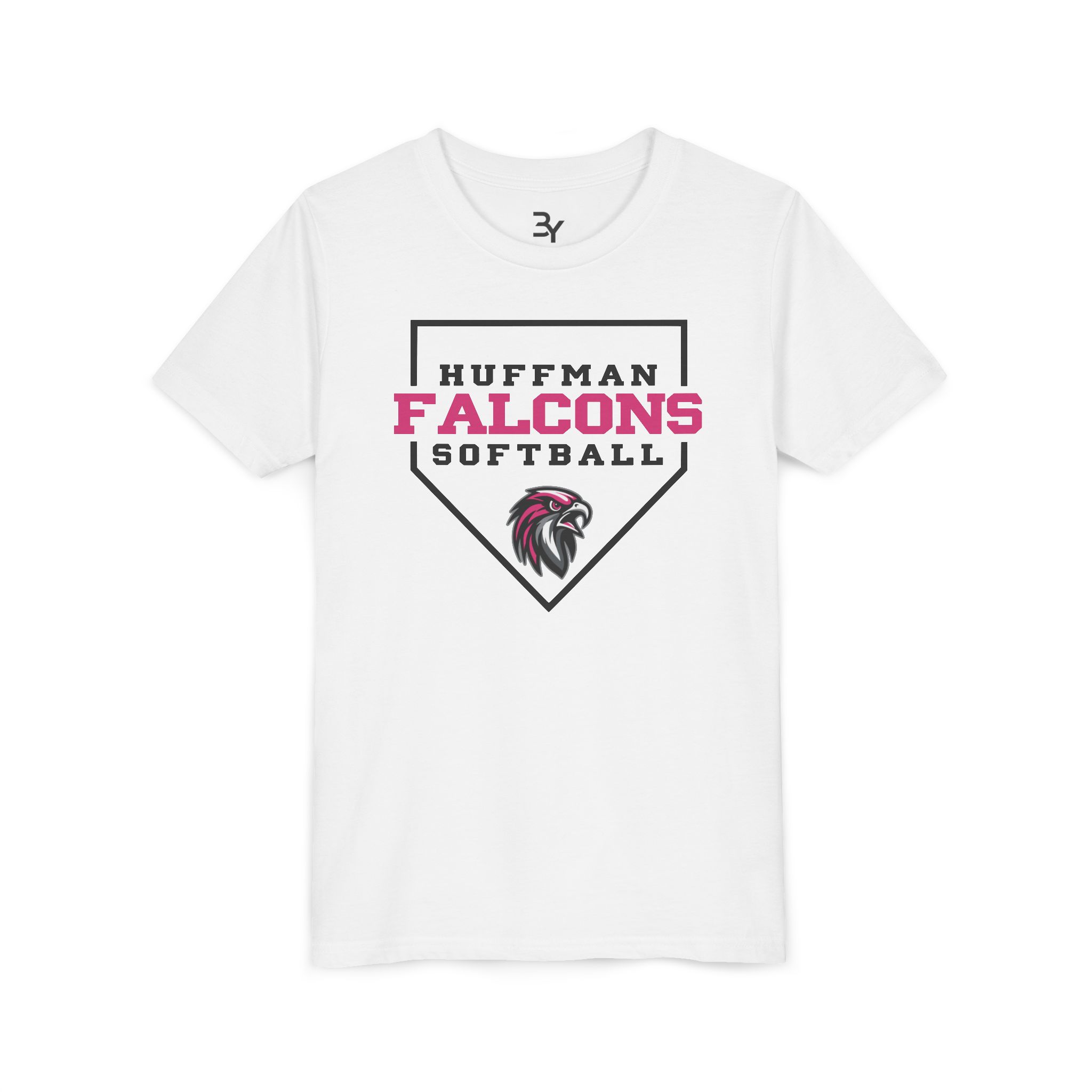 Youth Cotton Tee: Home Plate Softball (Pink)