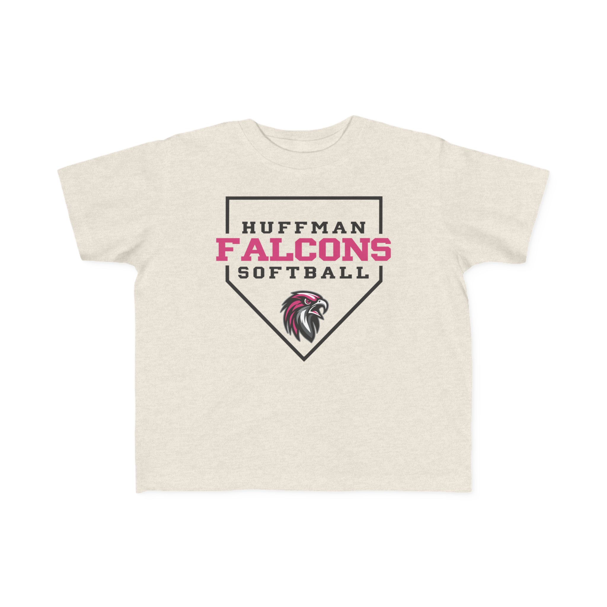 Toddler Cotton Tee: Home Plate Softball (Pink) - Image 3