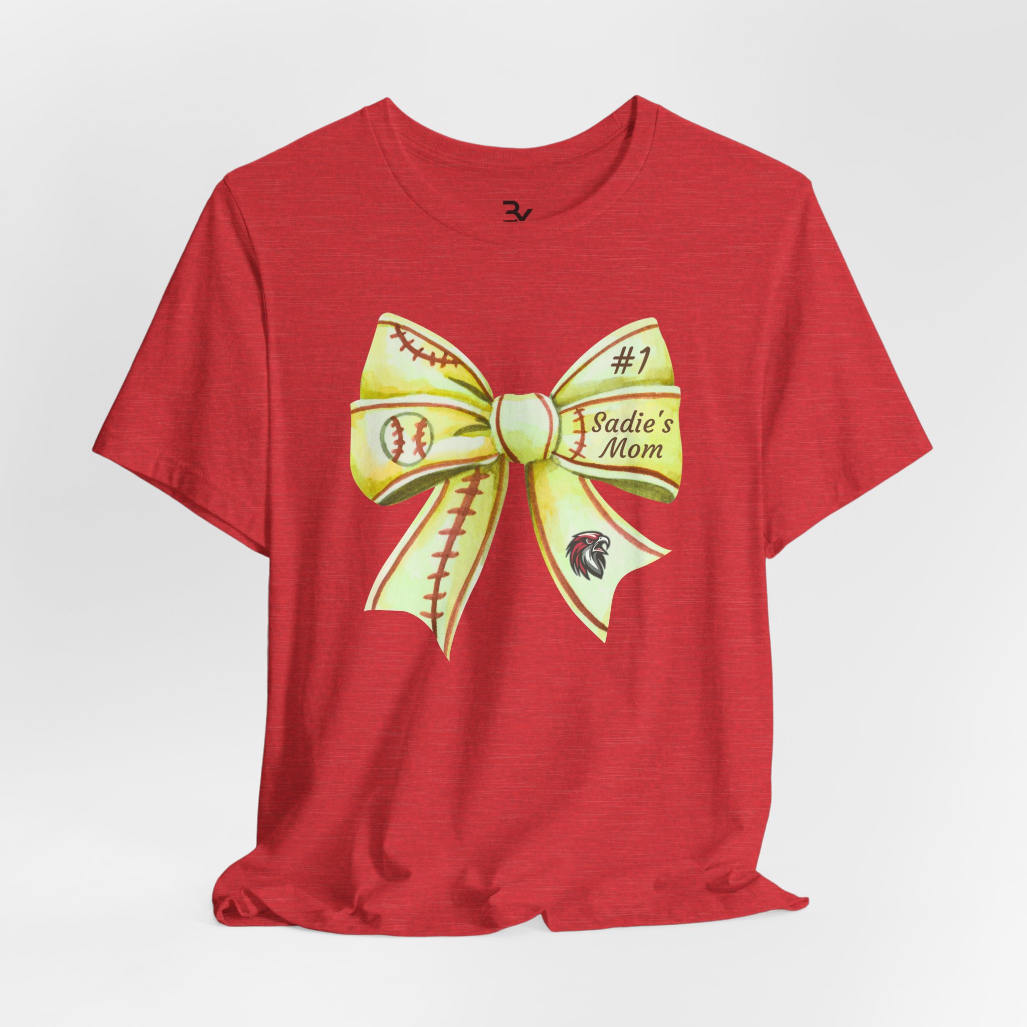 Personalized Softball Bow Cotton Tee - Image 17