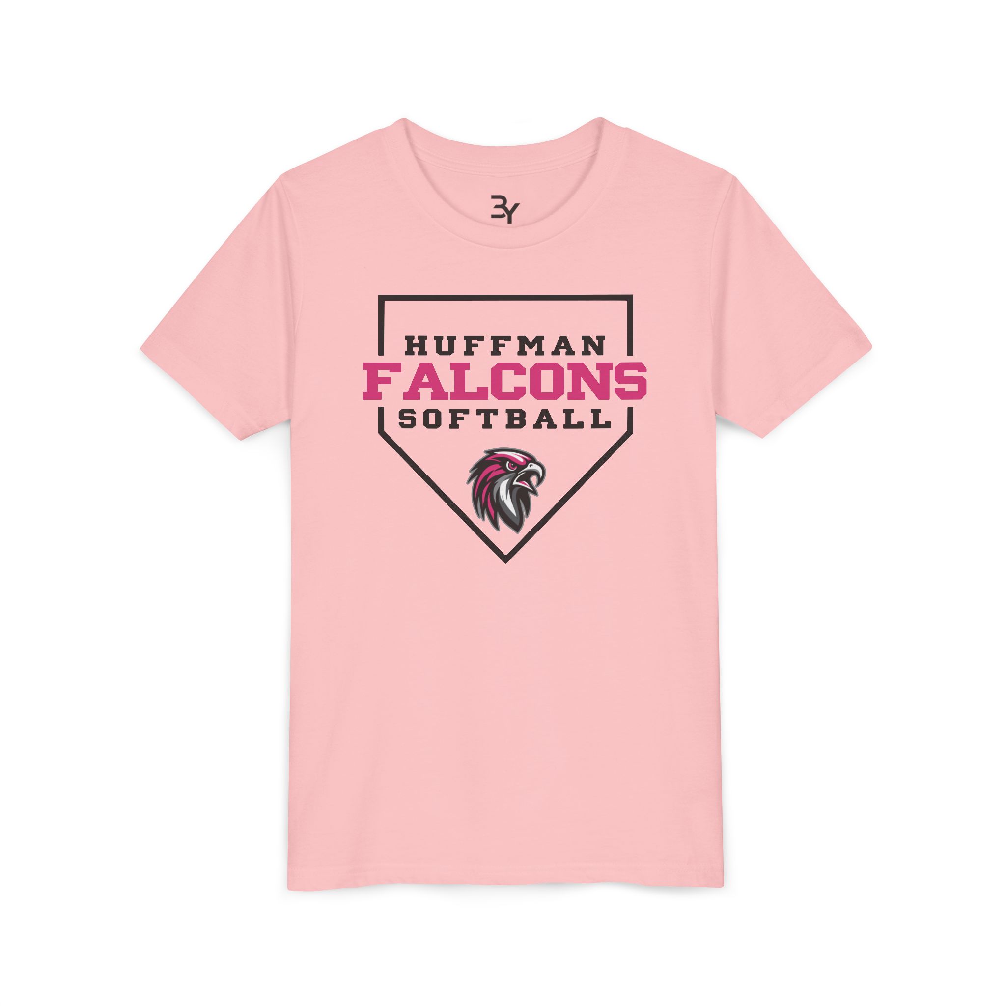 Youth Cotton Tee: Home Plate Softball (Pink) - Image 10