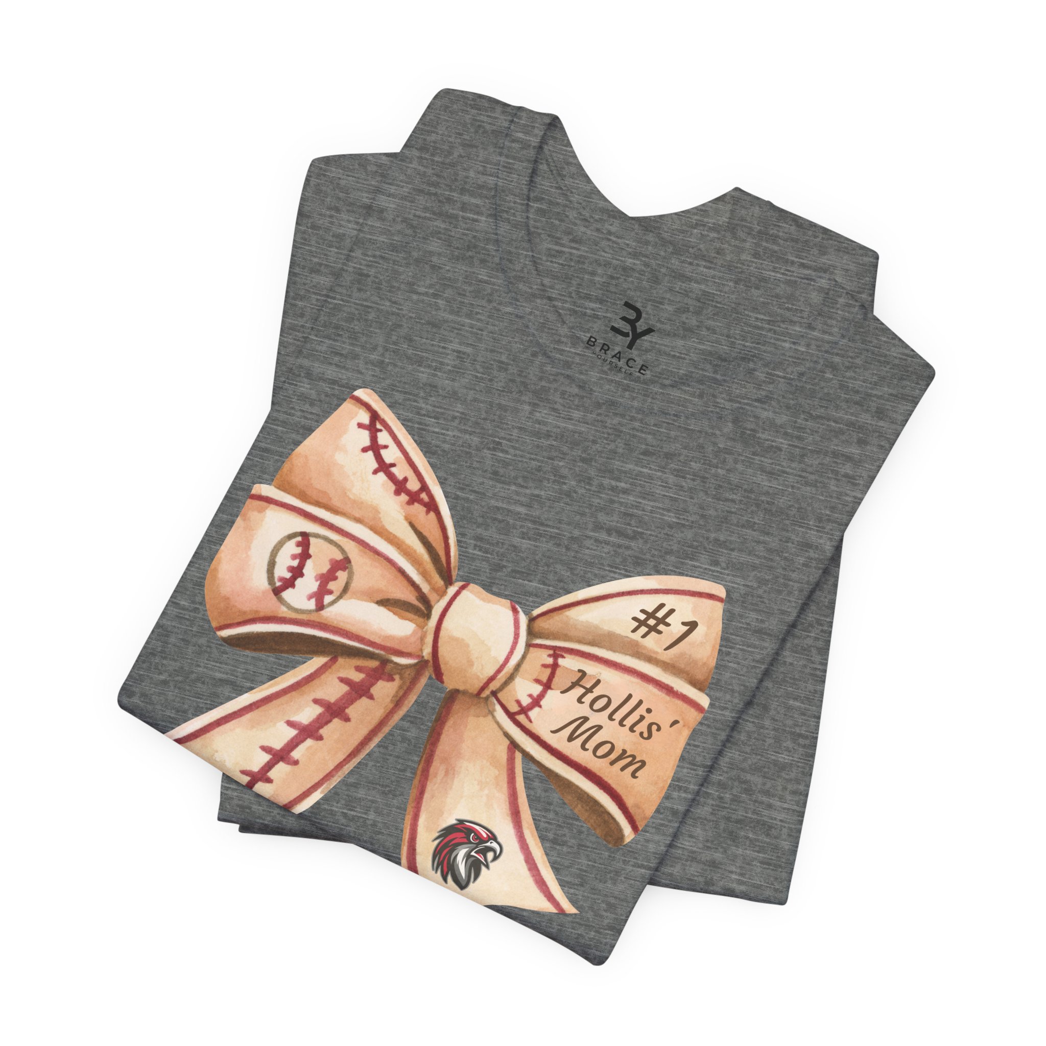 Personalized Baseball Bow Cotton Tee - Image 6