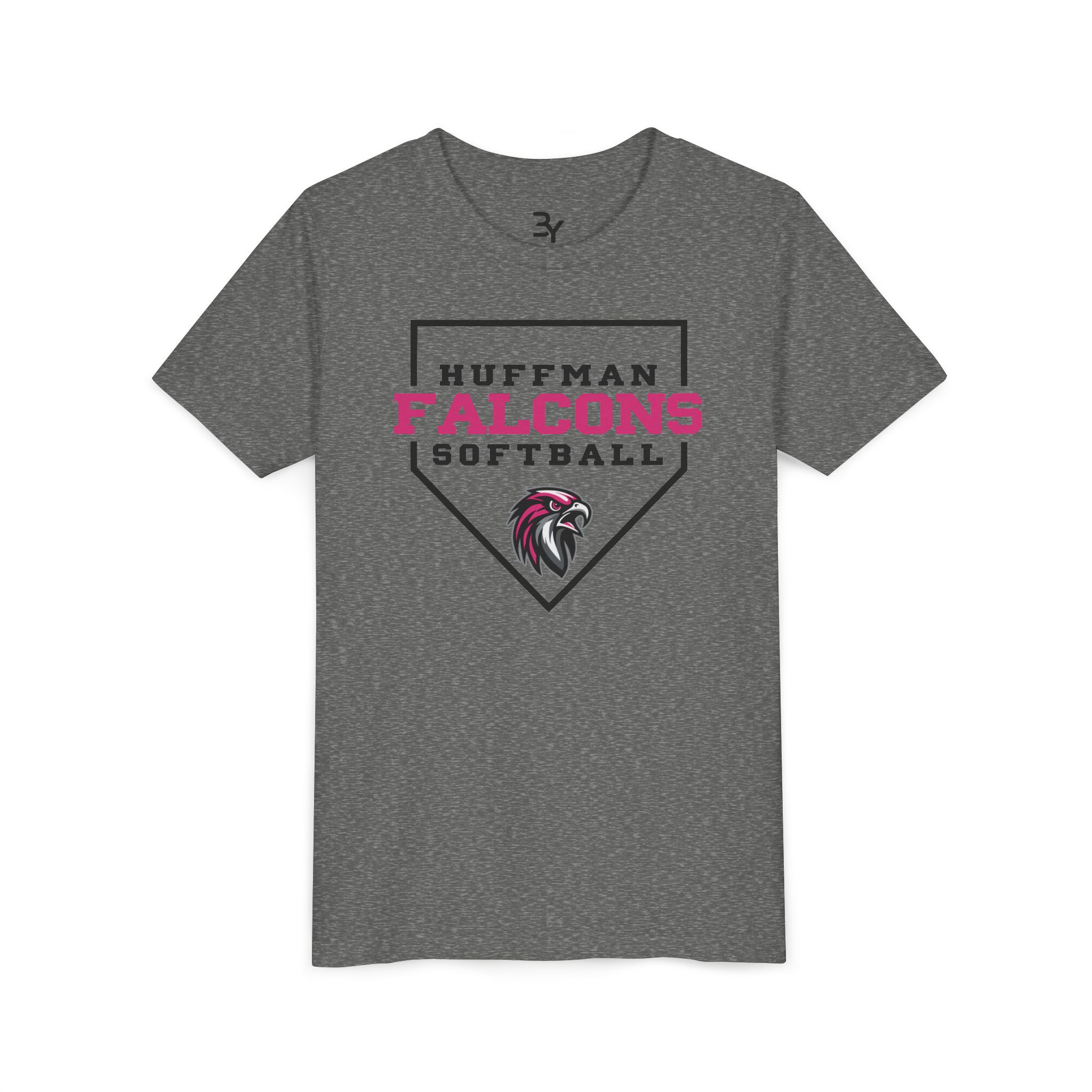 Youth Cotton Tee: Home Plate Softball (Pink) - Image 3