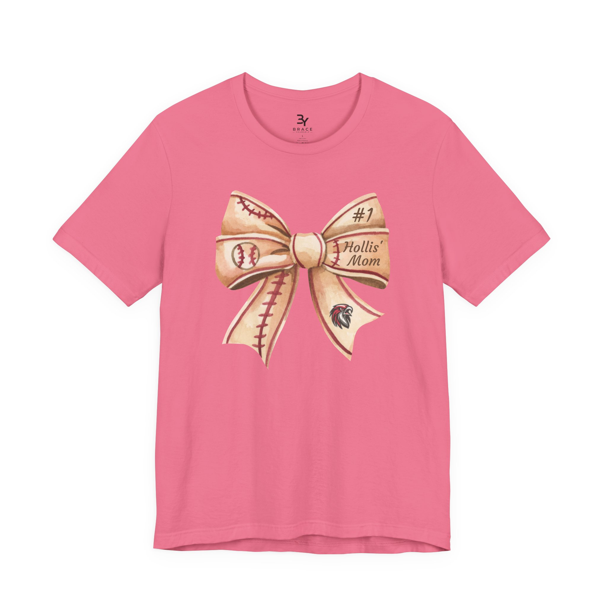 Personalized Baseball Bow Cotton Tee - Image 20