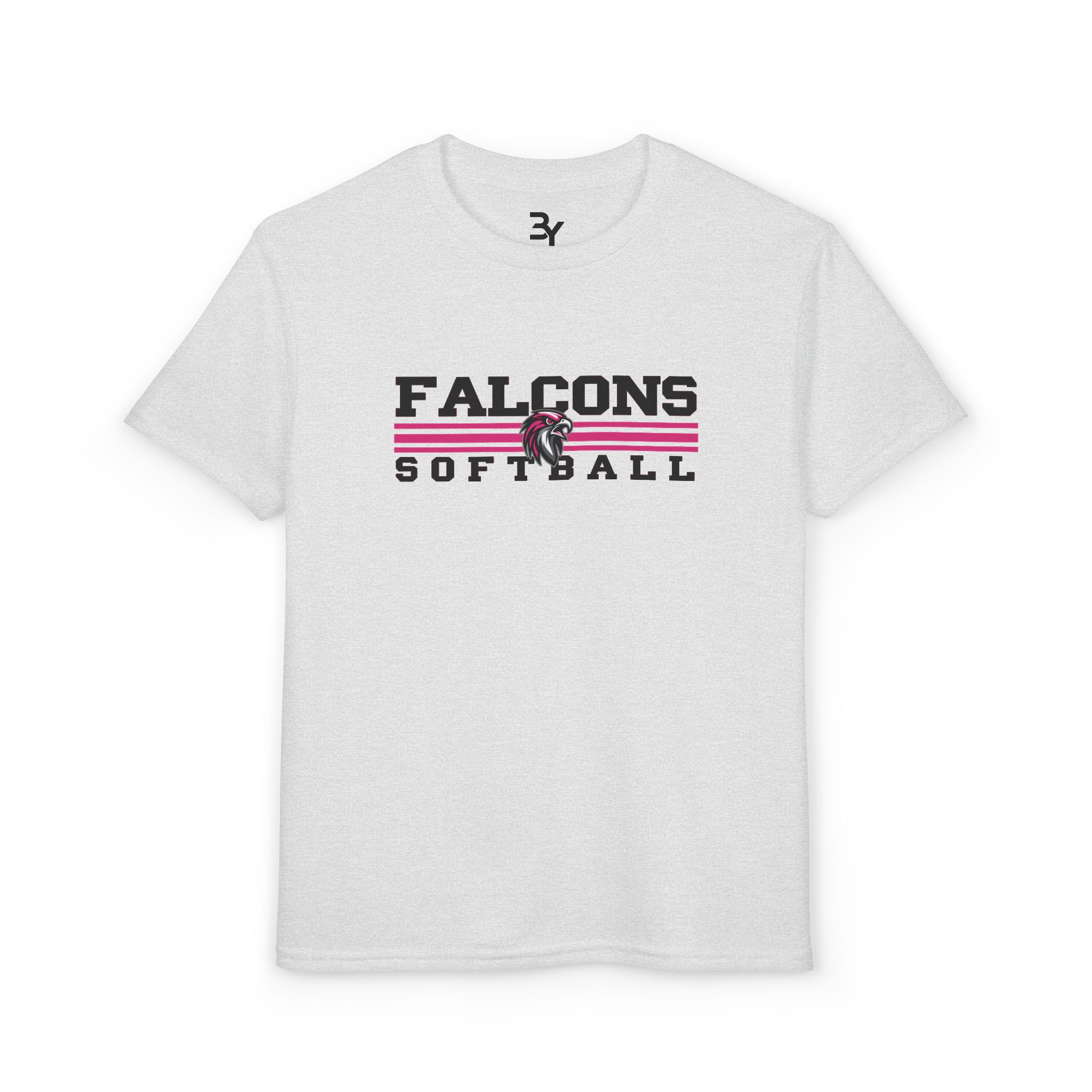 Youth Premium Tee: Classic Lines Softball (Pink) - Image 2