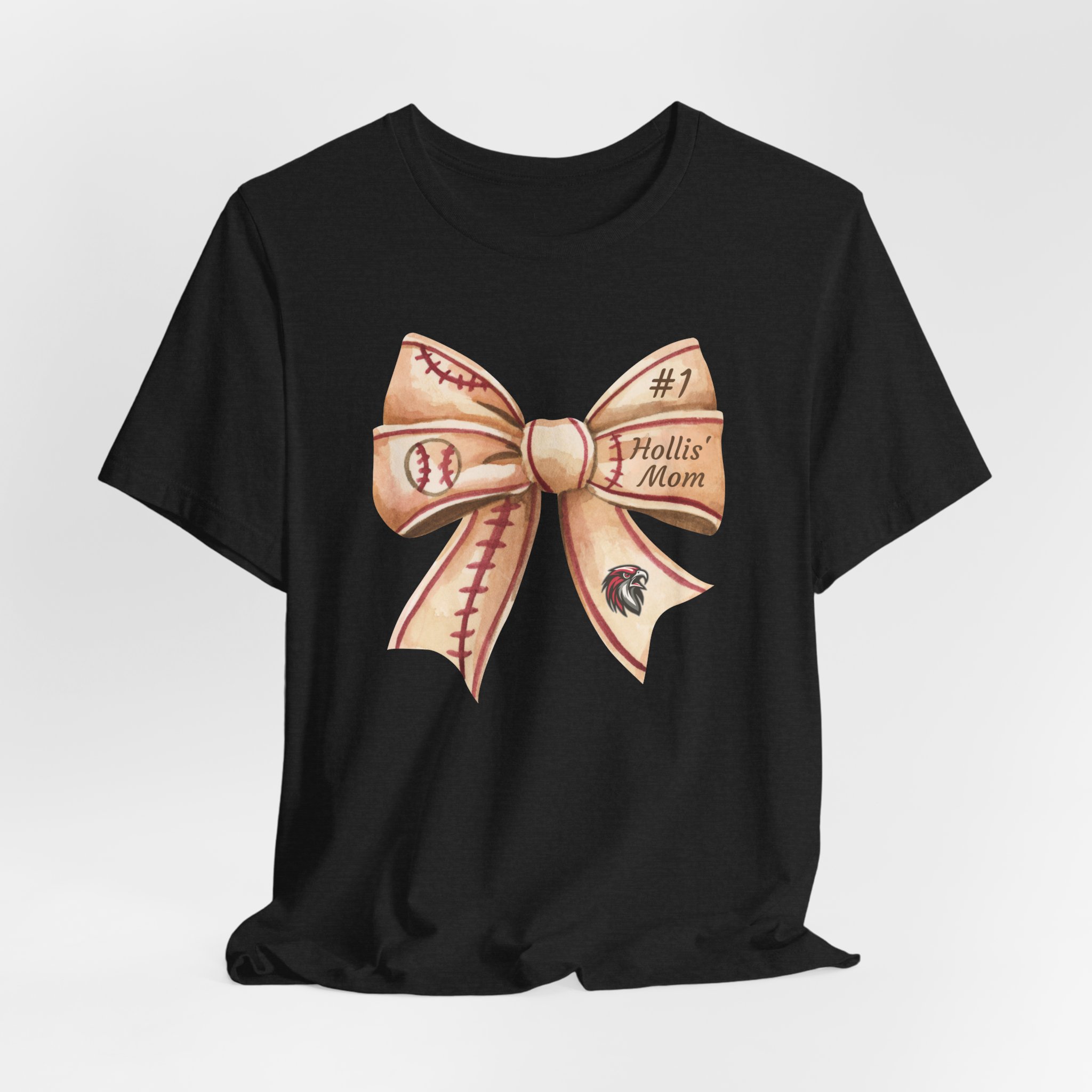 Personalized Baseball Bow Cotton Tee - Image 8
