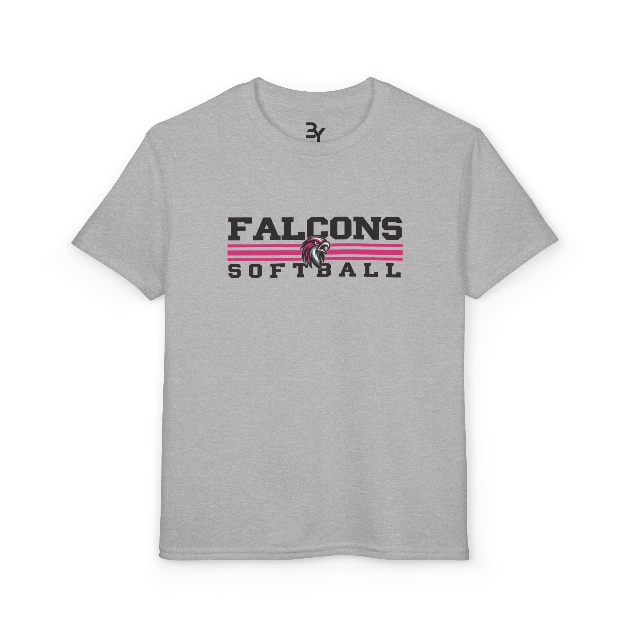 Youth Premium Tee: Classic Lines Softball (Pink)
