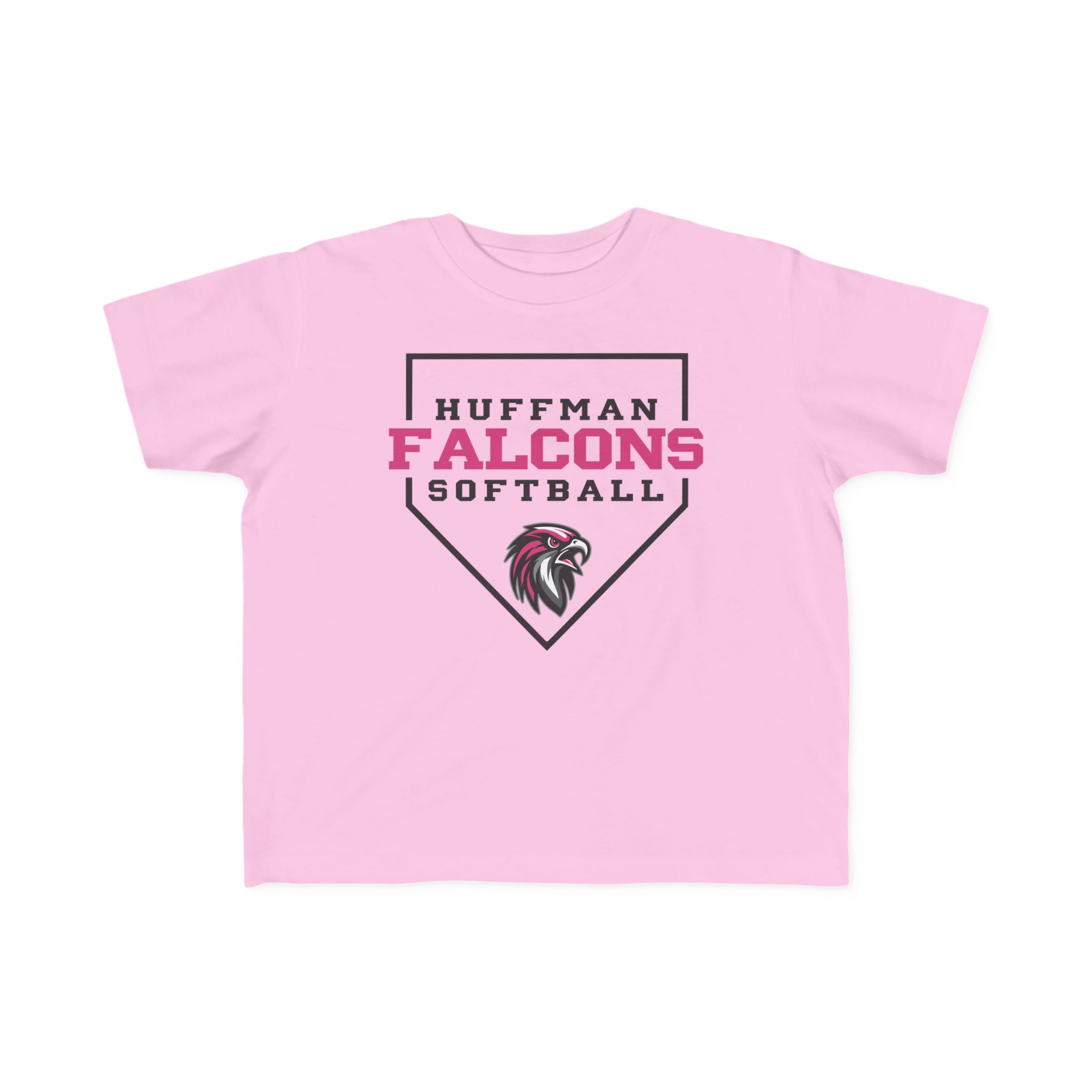 Toddler Cotton Tee: Home Plate Softball (Pink) - Image 7