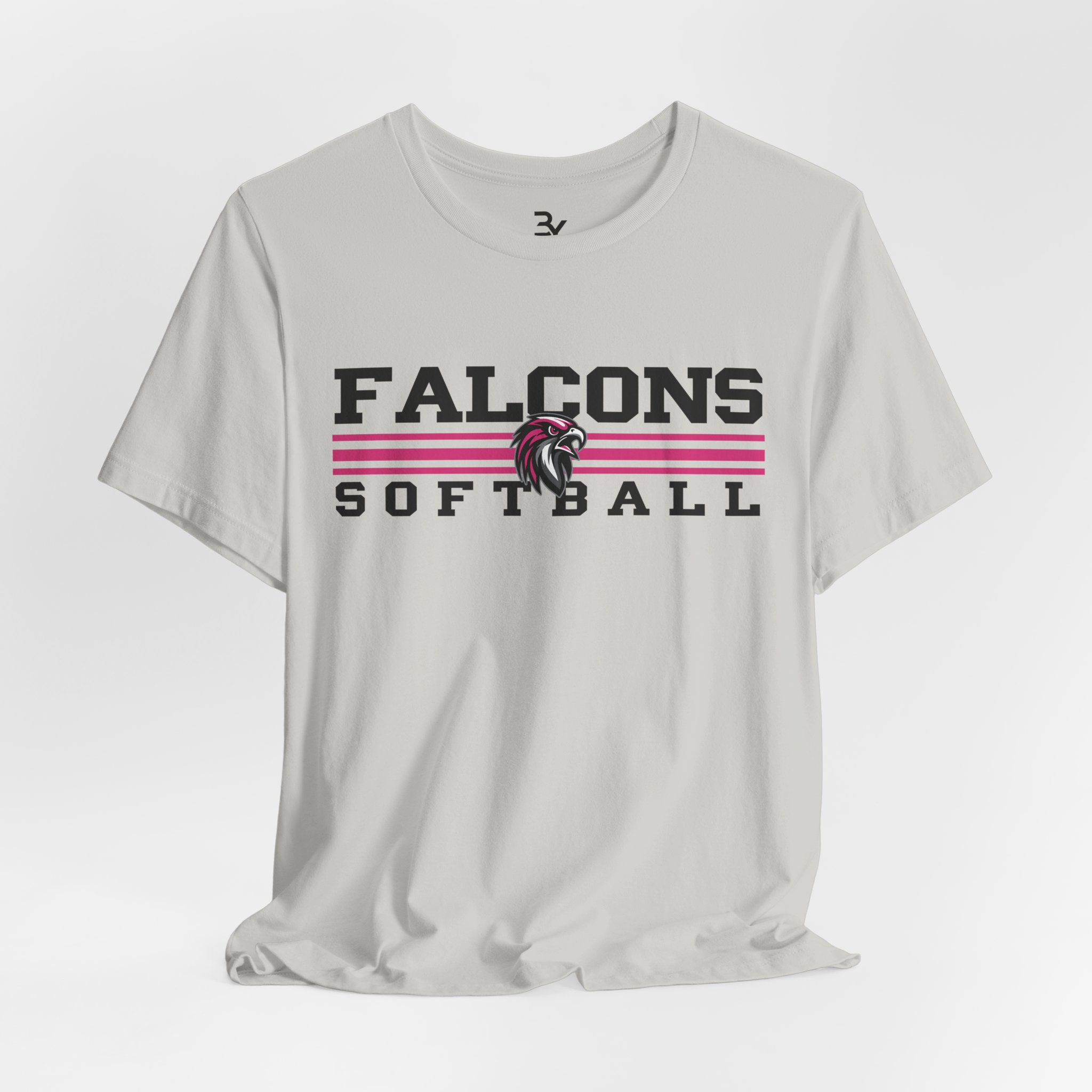 Adult Cotton Tee: Classic Lines Softball (Pink) - Image 5