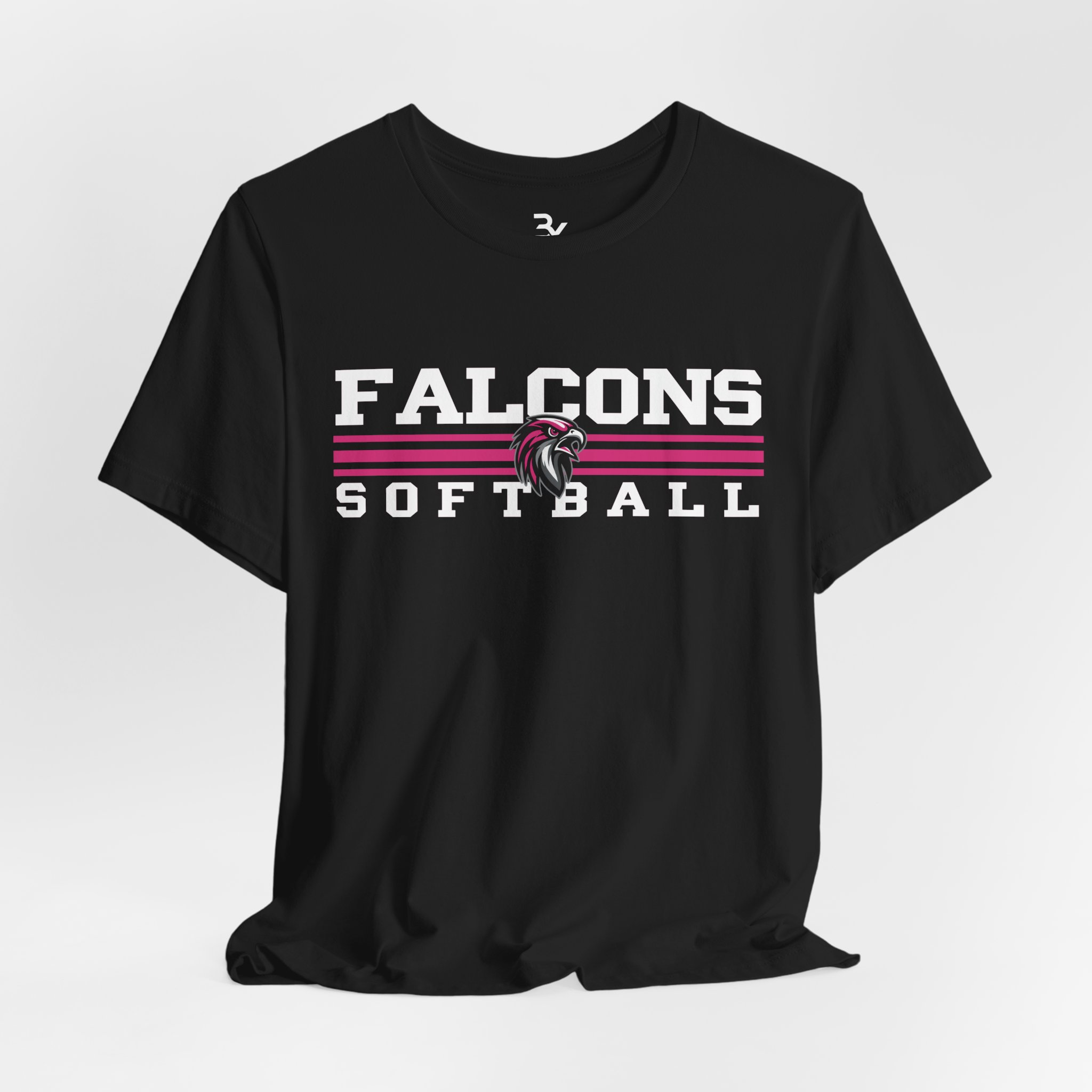 Adult Cotton Tee: Classic Lines Softball (Pink) - Image 3