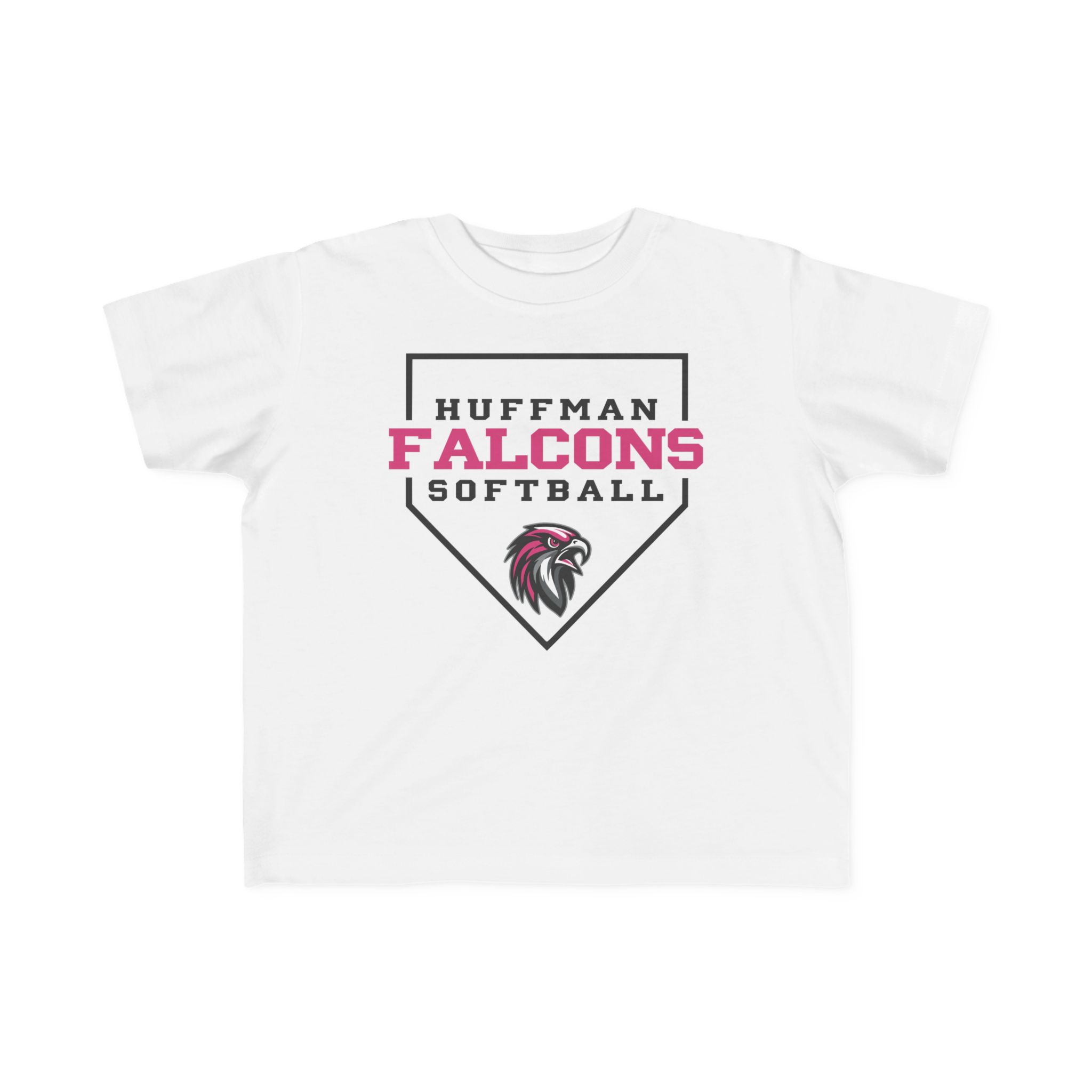 Toddler Cotton Tee: Home Plate Softball (Pink)