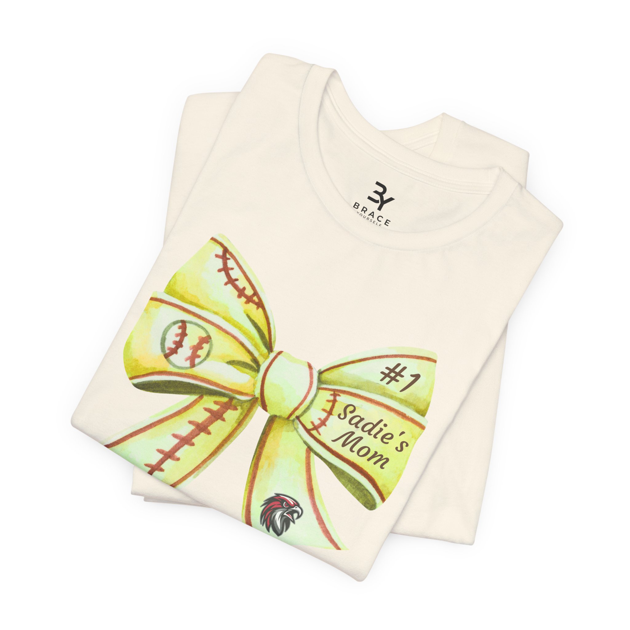 Personalized Softball Bow Cotton Tee - Image 12