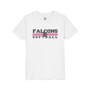 Youth Cotton Tee: Classic Lines Softball (Pink)