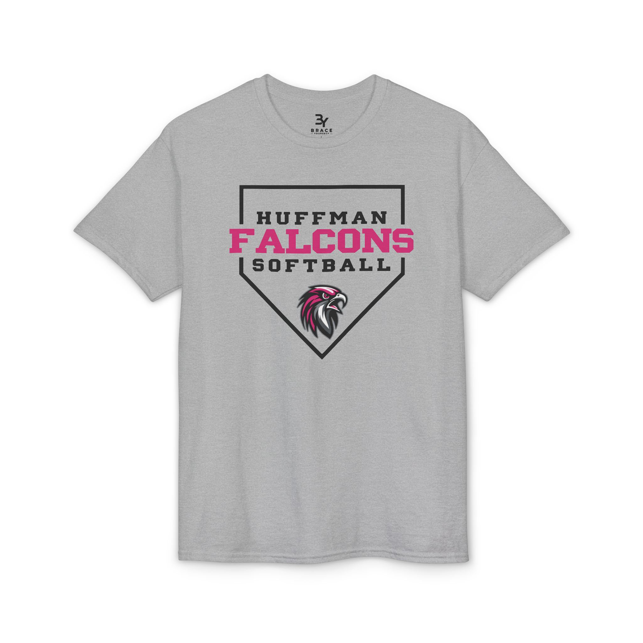Adult Premium Tee: Home Plate Softball (Pink)