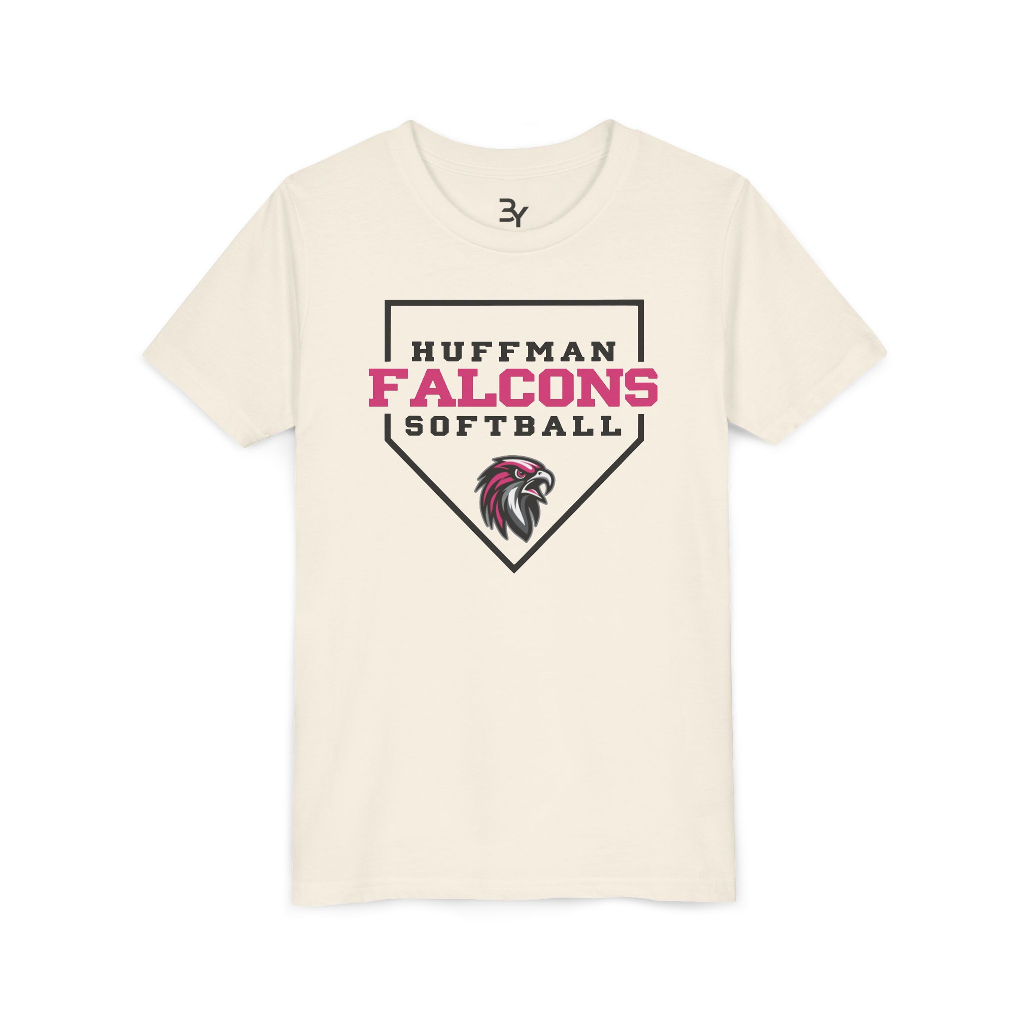 Youth Cotton Tee: Home Plate Softball (Pink) - Image 5