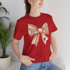 Personalized Baseball Bow Cotton Tee