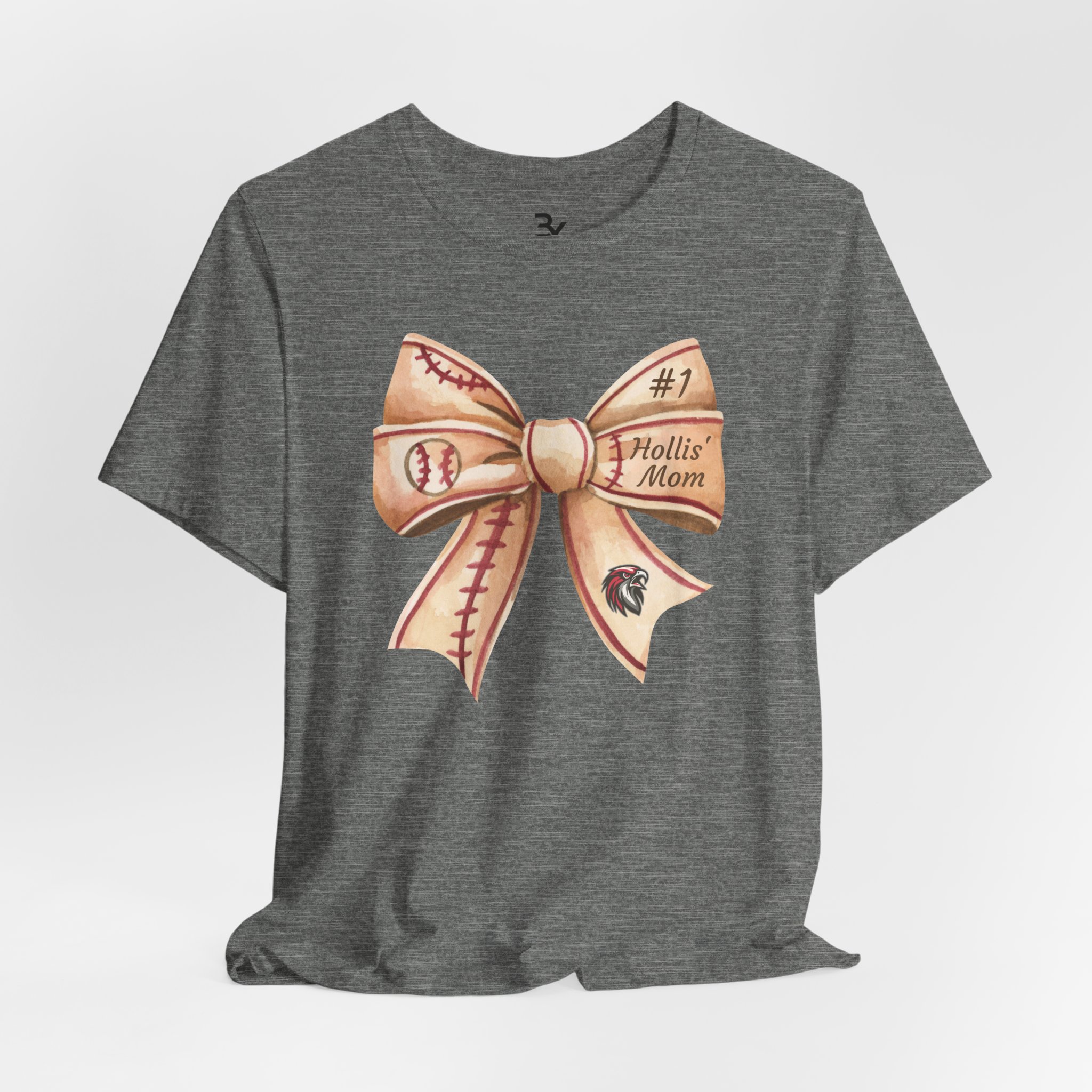 Personalized Baseball Bow Cotton Tee - Image 5