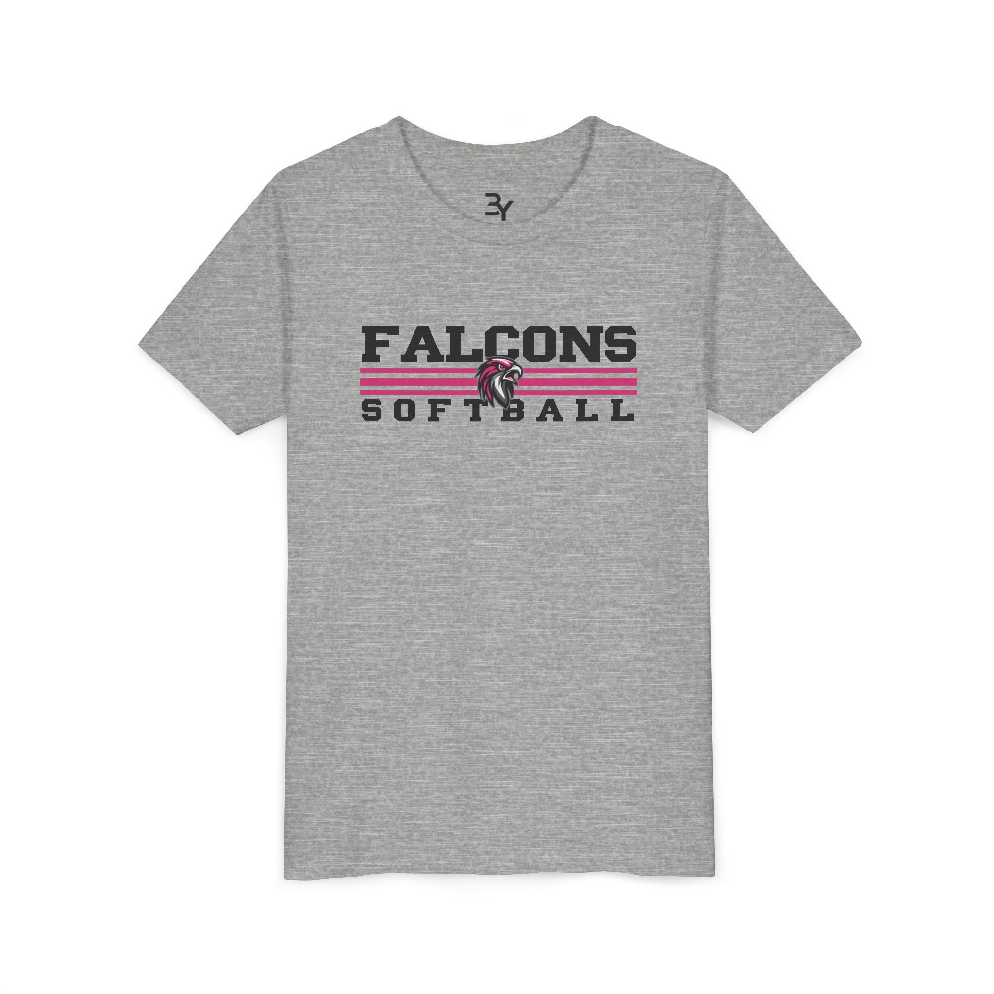 Youth Cotton Tee: Classic Lines Softball (Pink) - Image 7