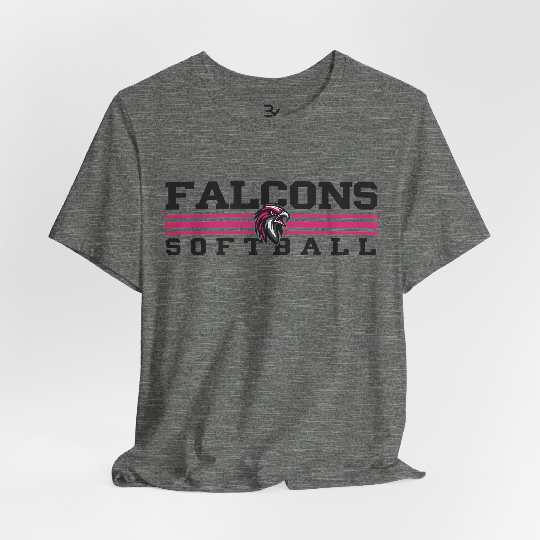 Adult Cotton Tee: Classic Lines Softball (Pink) - Image 2