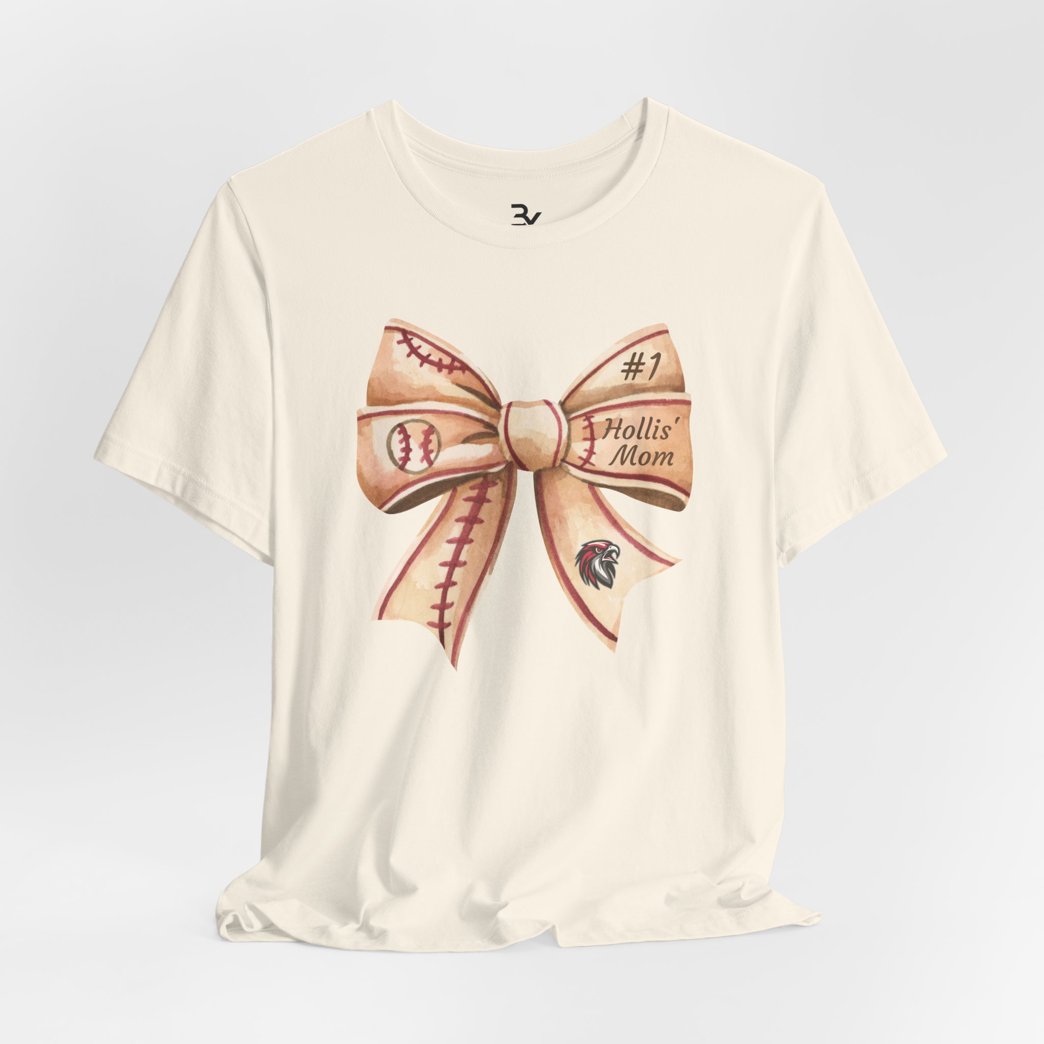 Personalized Baseball Bow Cotton Tee - Image 11