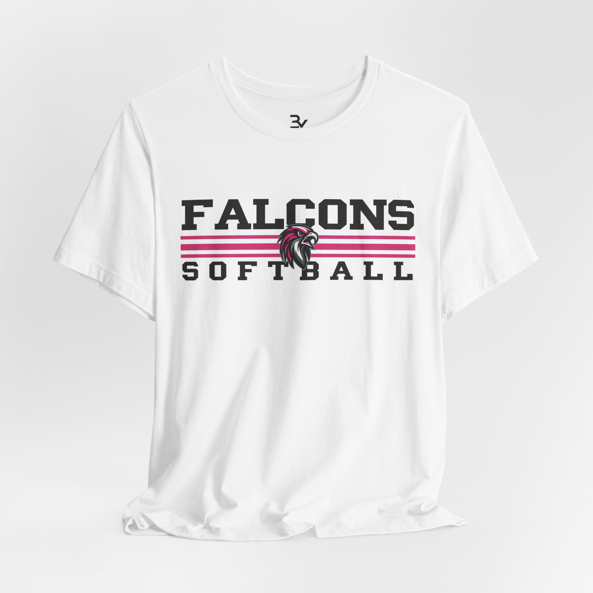 Adult Cotton Tee: Classic Lines Softball (Pink)