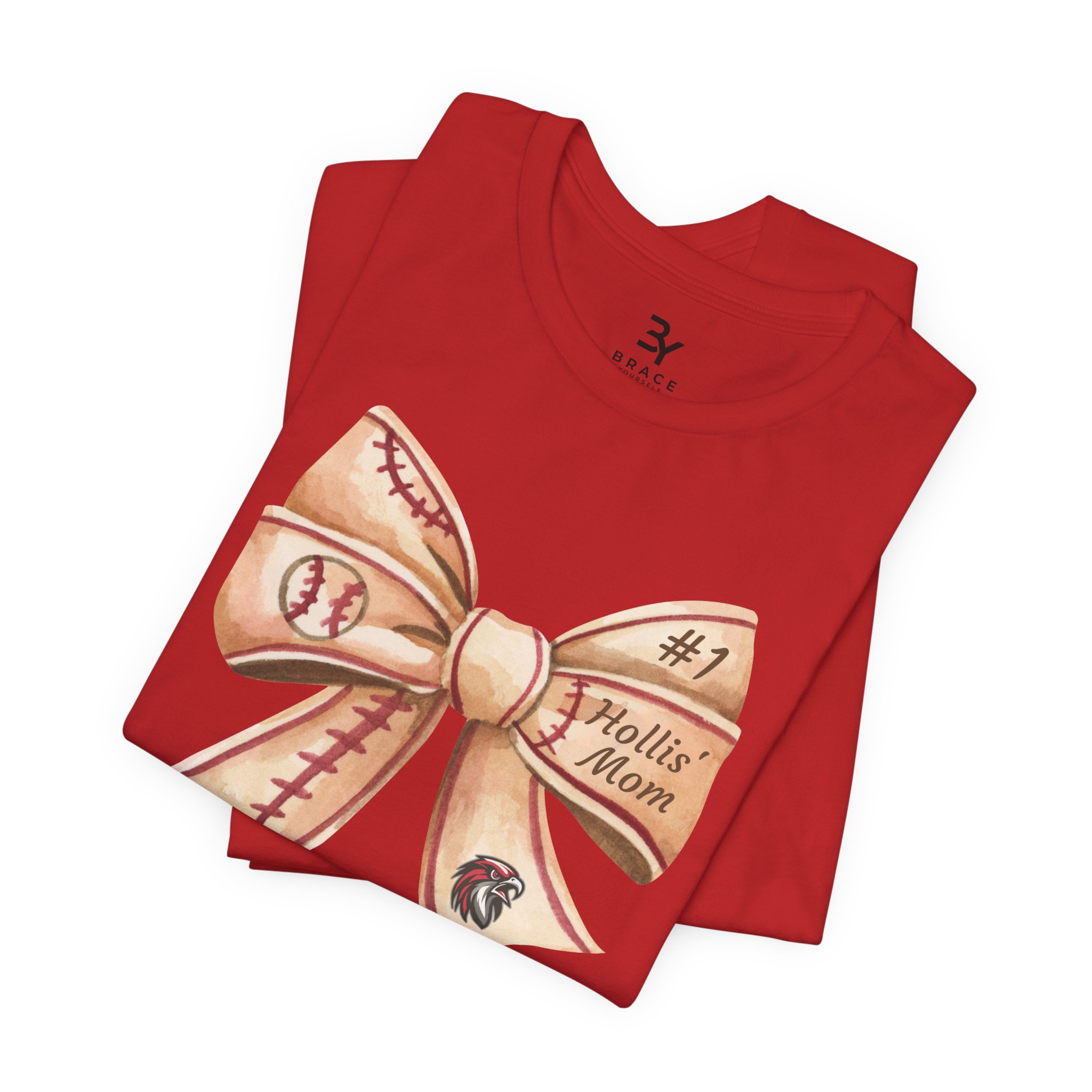 Personalized Baseball Bow Cotton Tee - Image 3
