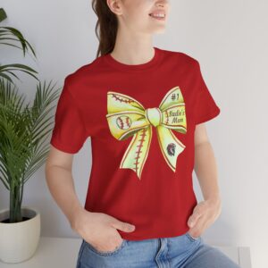 Personalized Softball Bow Cotton Tee