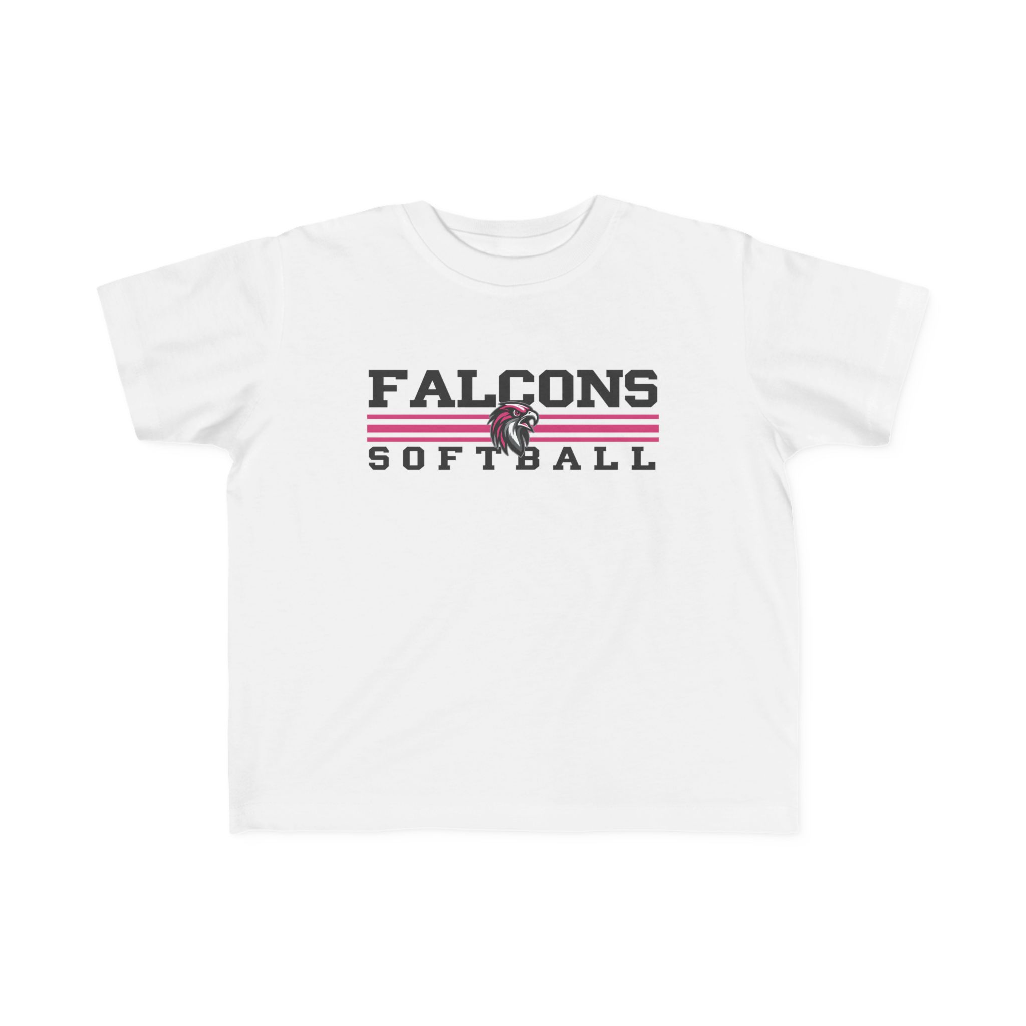 Toddler Cotton Tee: Classic Lines Softball (Pink)