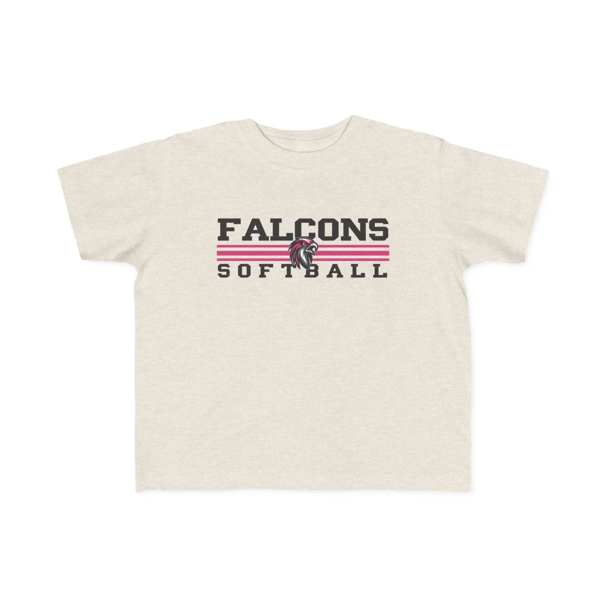 Toddler Cotton Tee: Classic Lines Softball (Pink) - Image 3