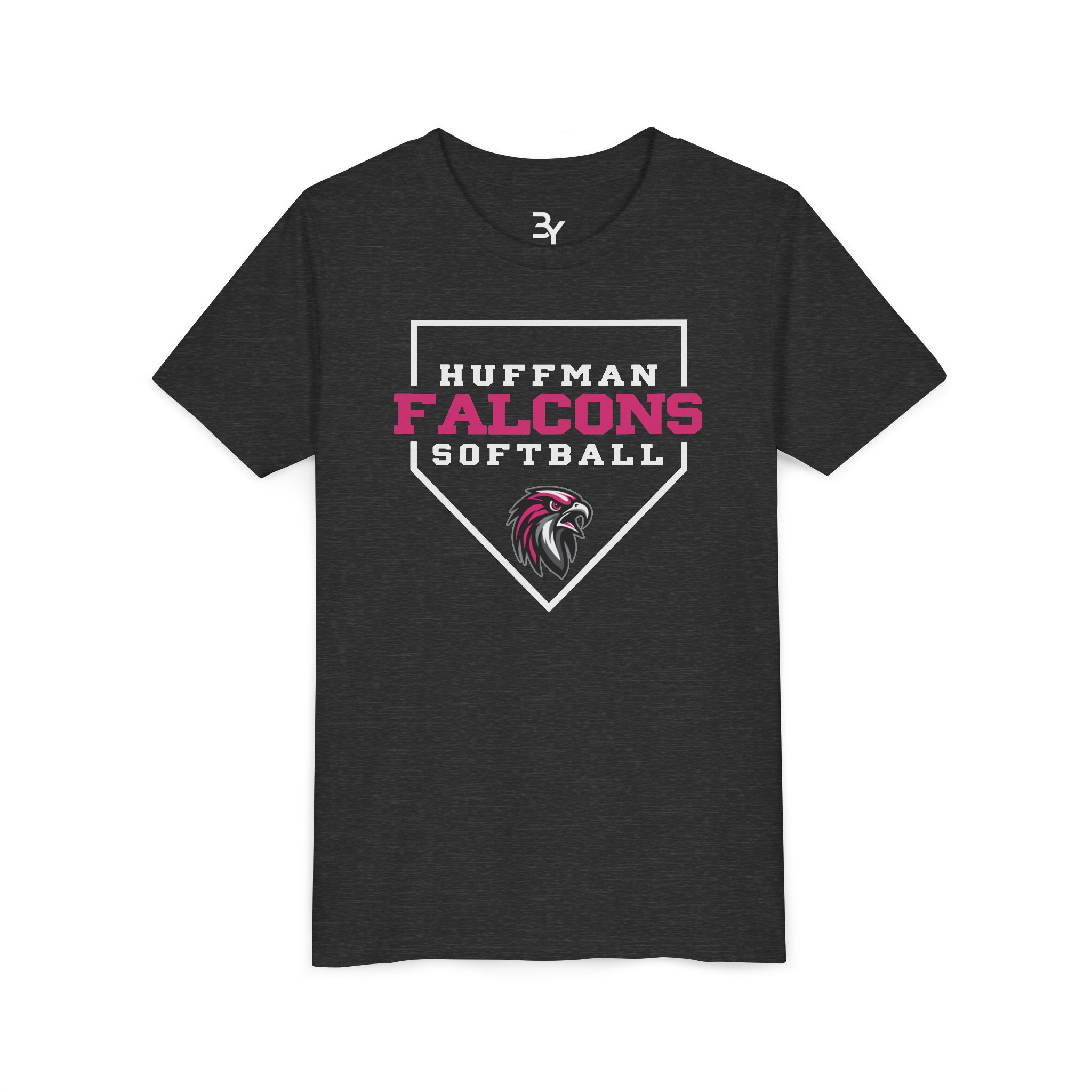 Youth Cotton Tee: Home Plate Softball (Pink) - Image 8