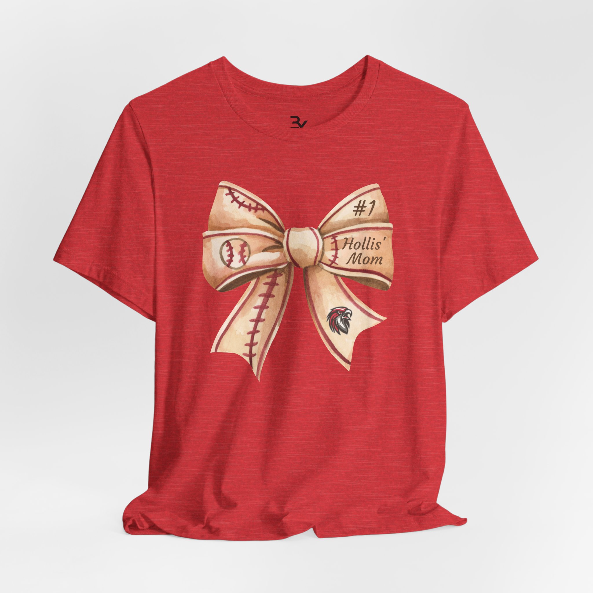 Personalized Baseball Bow Cotton Tee - Image 17