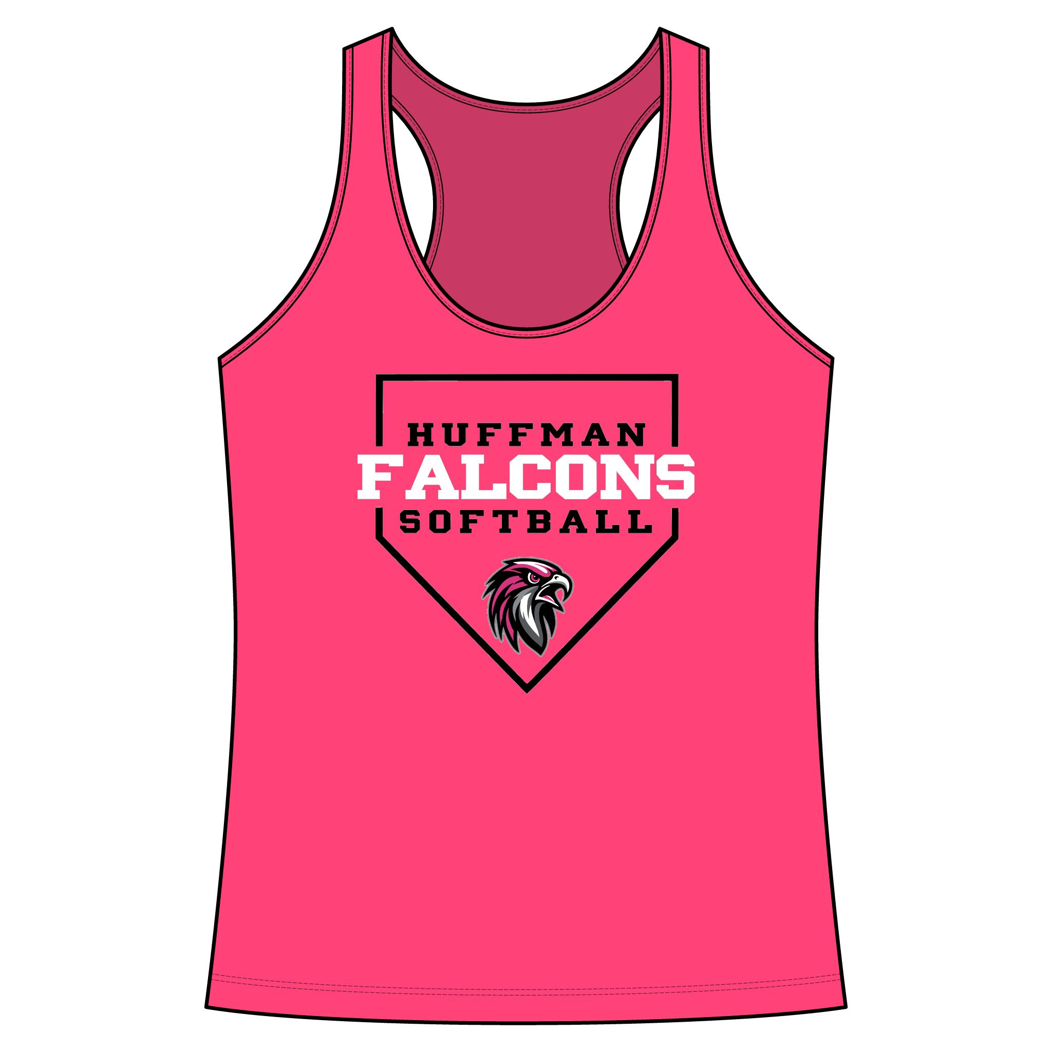 Women's Performance Racerback: Home Plate Softball (Pink) - Image 7